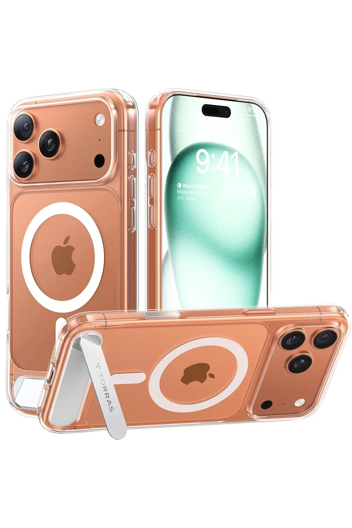 Torras Apple iPhone 18 Pro Max Ostand L1 Standlı Magsafe Kapak - Şeffaf