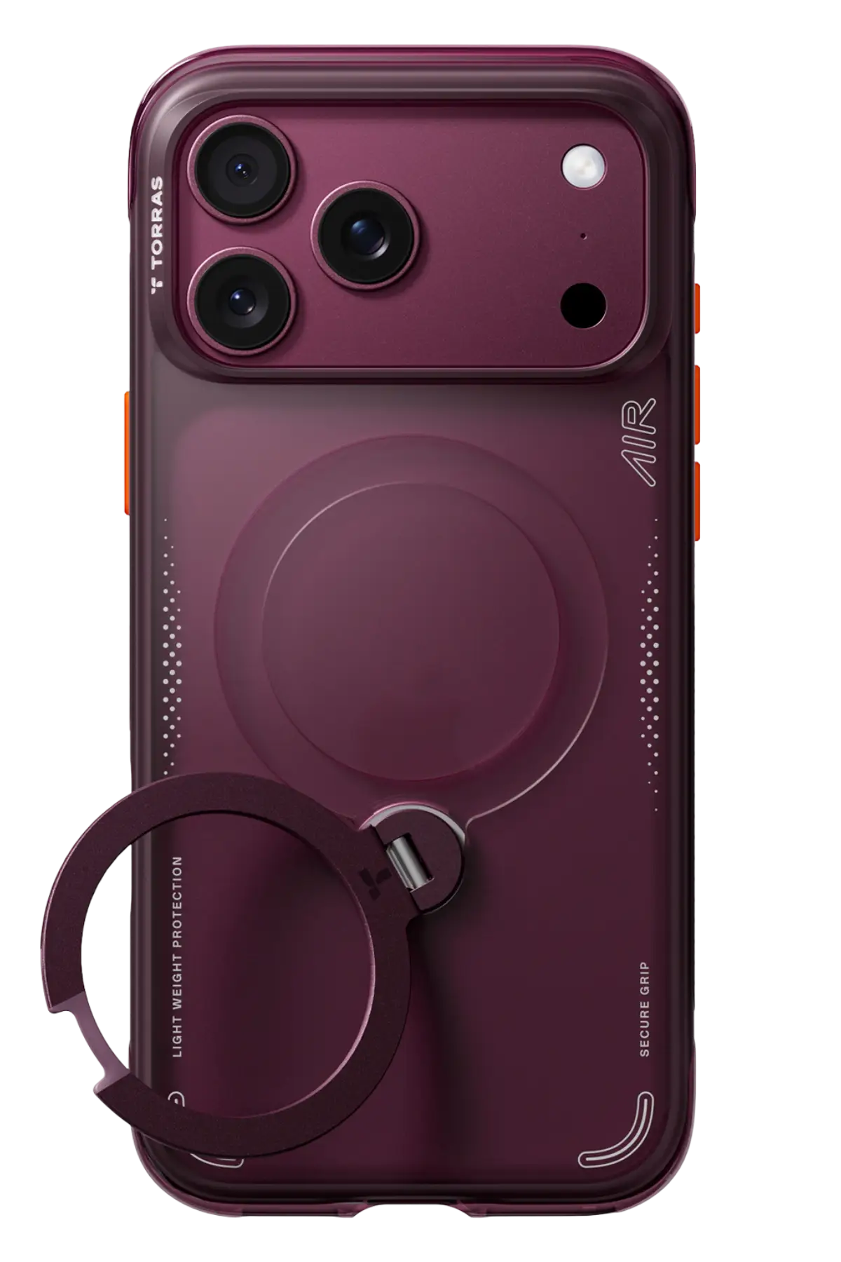 Torras Apple iPhone 18 Pro Ostand Q3 Air Standlı Magsafe Kapak - Bordo