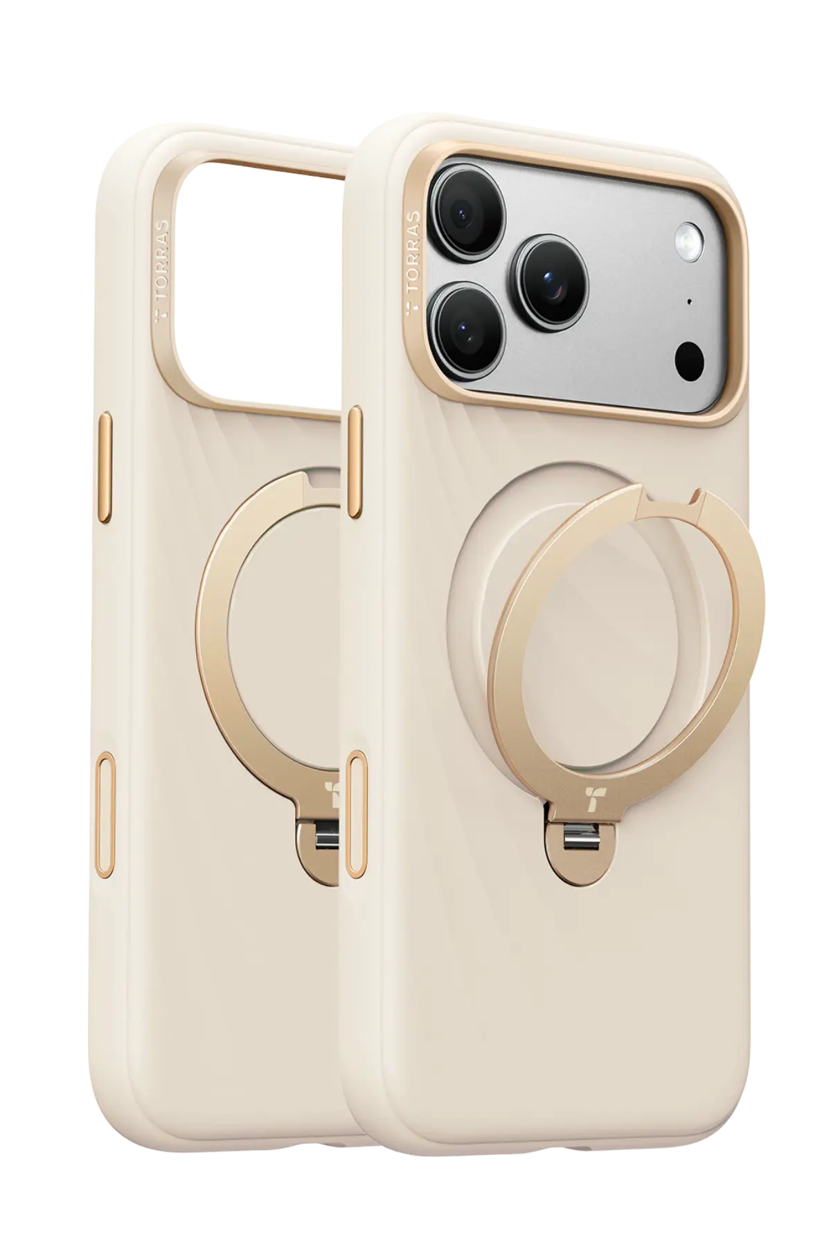 Torras Apple iPhone 18 Pro Ostand Q3 Silicone Wind Standlı Magsafe Kapak - Beyaz