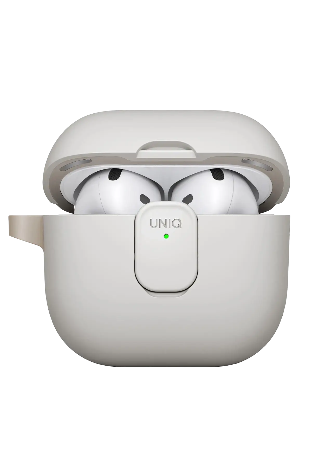 Uniq Apple Airpods 4 (4.nesil) Clyde Kilitli Kılıf - Gri