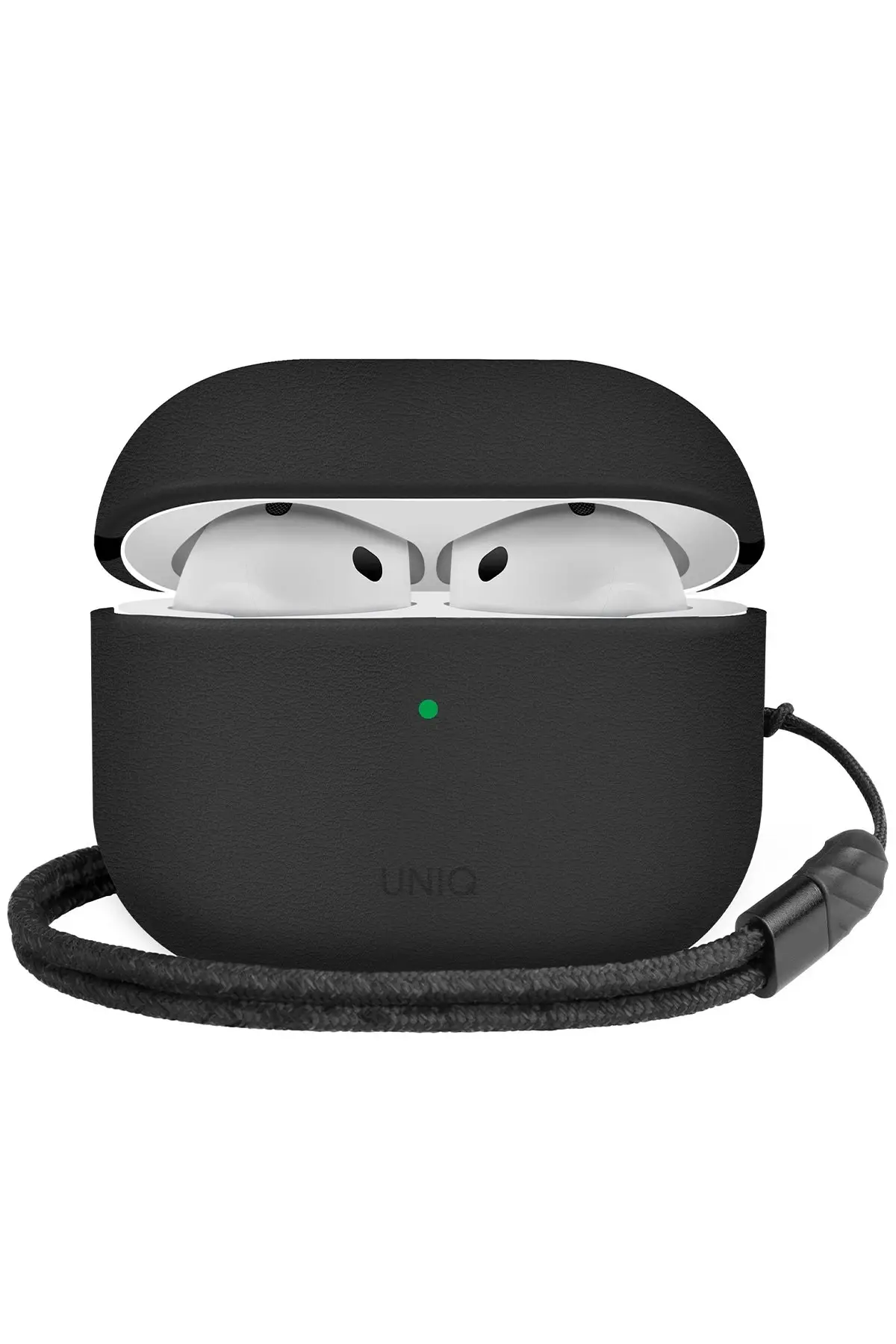 Uniq Apple Airpods 4 (4.nesil) Lyden DS Deri Kılıf - Siyah