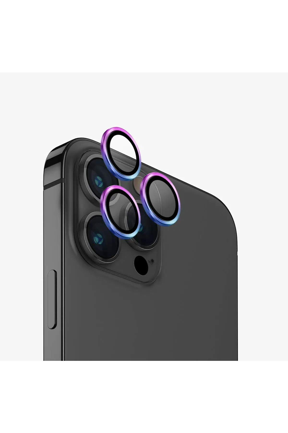 Uniq Apple iPhone 15 Pro Max Optix Alüminyum Kamera Lens Koruyucu - Gökkuşağı