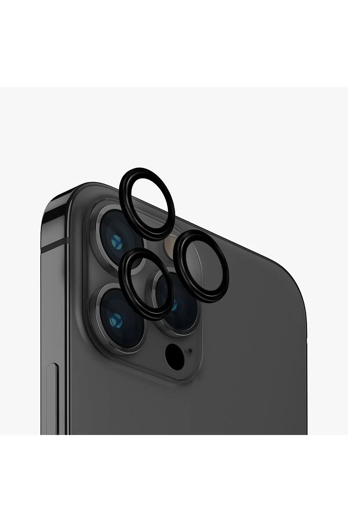 Uniq Apple iPhone 15 Pro Max Optix Alüminyum Kamera Lens Koruyucu - Siyah