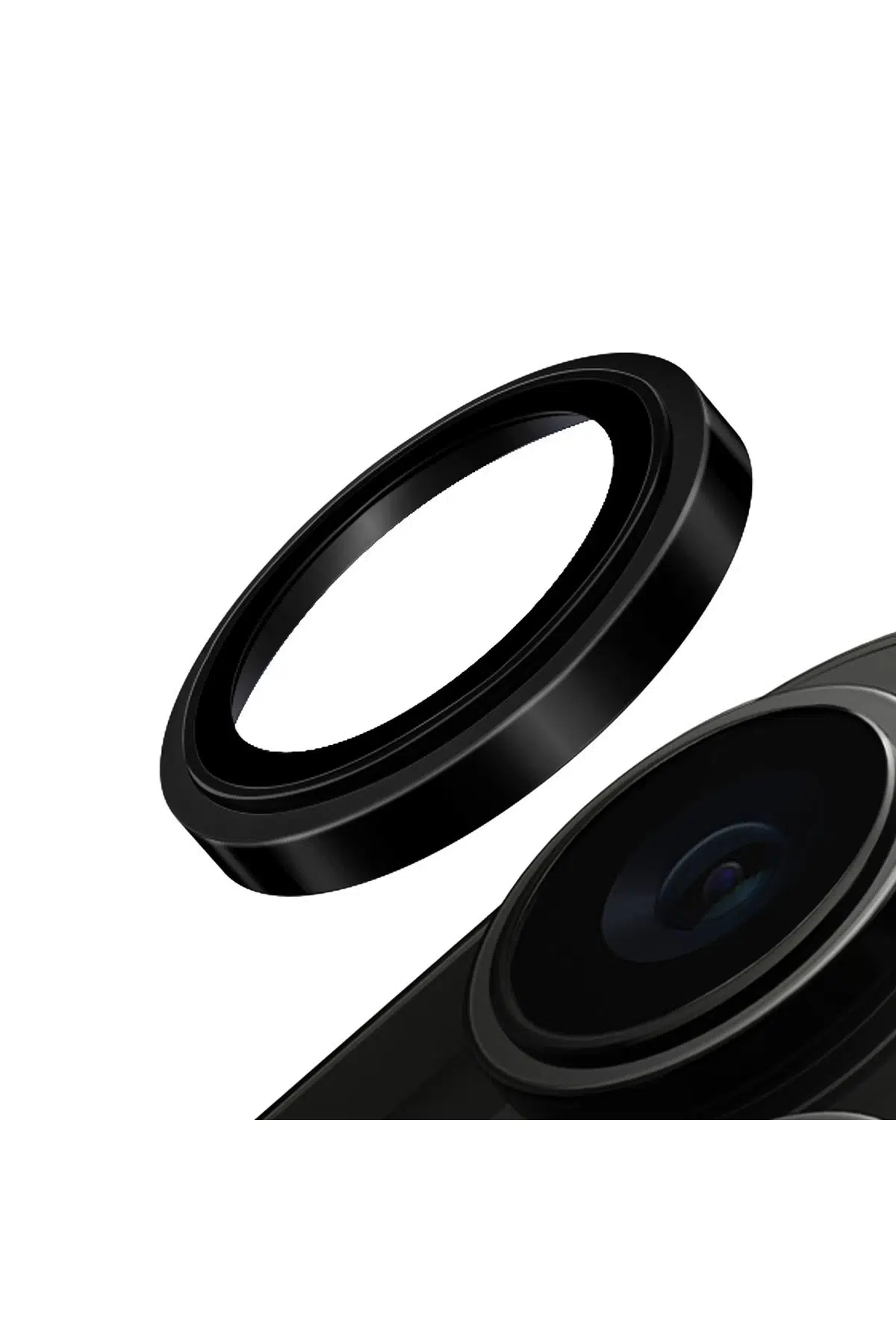Uniq Apple iPhone 15 Pro Max Optix Çelik Çerçeveli Sapphire Kamera Lens Koruyucu - Siyah
