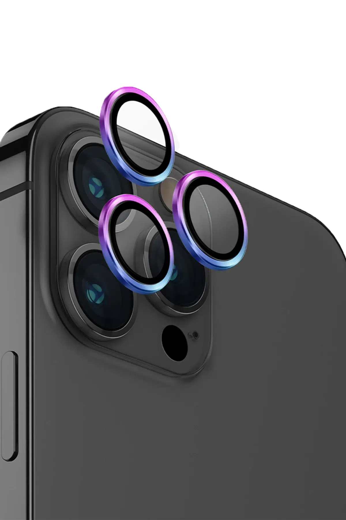 Uniq Apple iPhone 15 Pro Optix Alüminyum Kamera Lens Koruyucu - Gökkuşağı