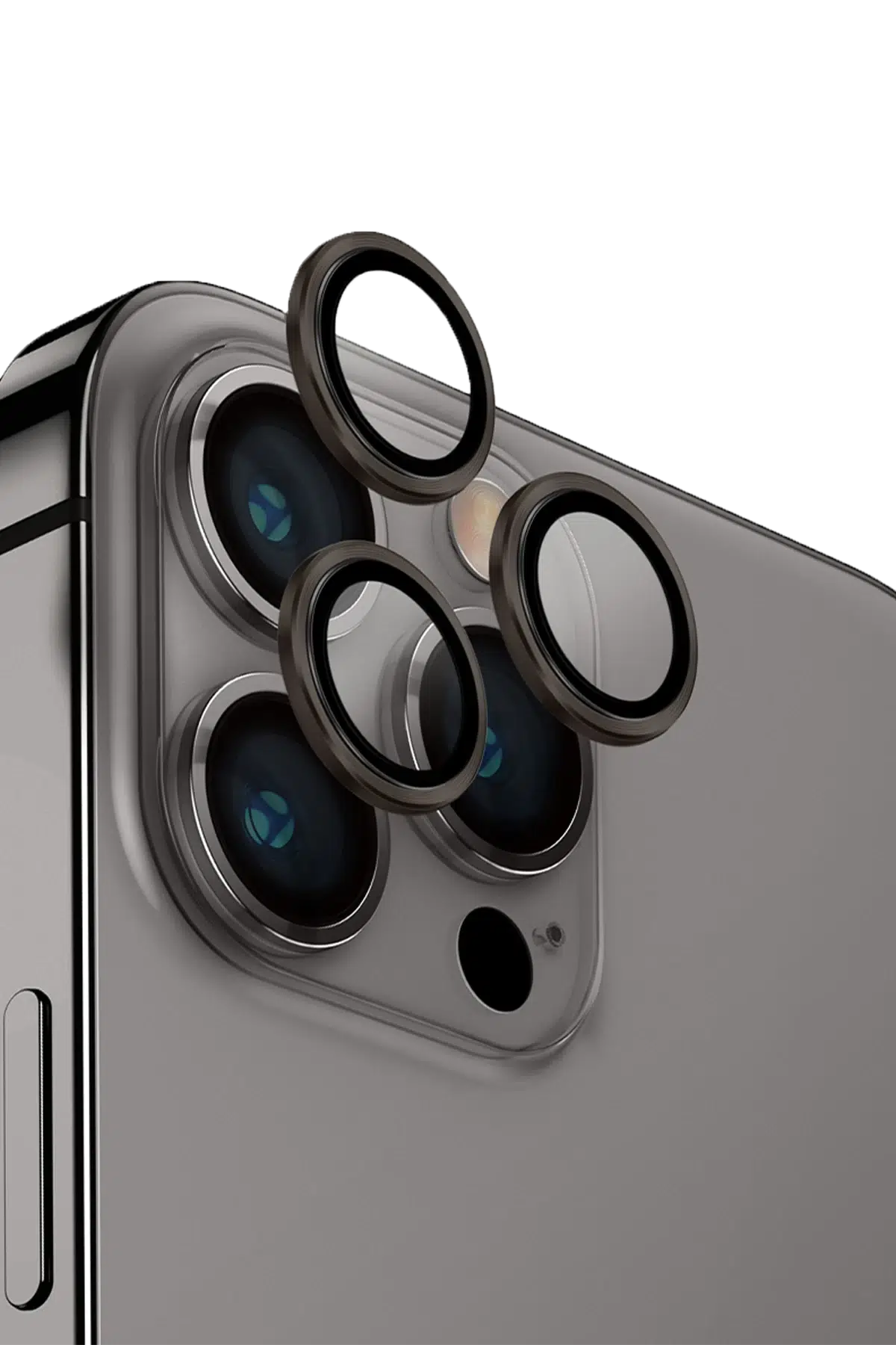 Uniq Apple iPhone 15 Pro Optix Alüminyum Kamera Lens Koruyucu - Gri