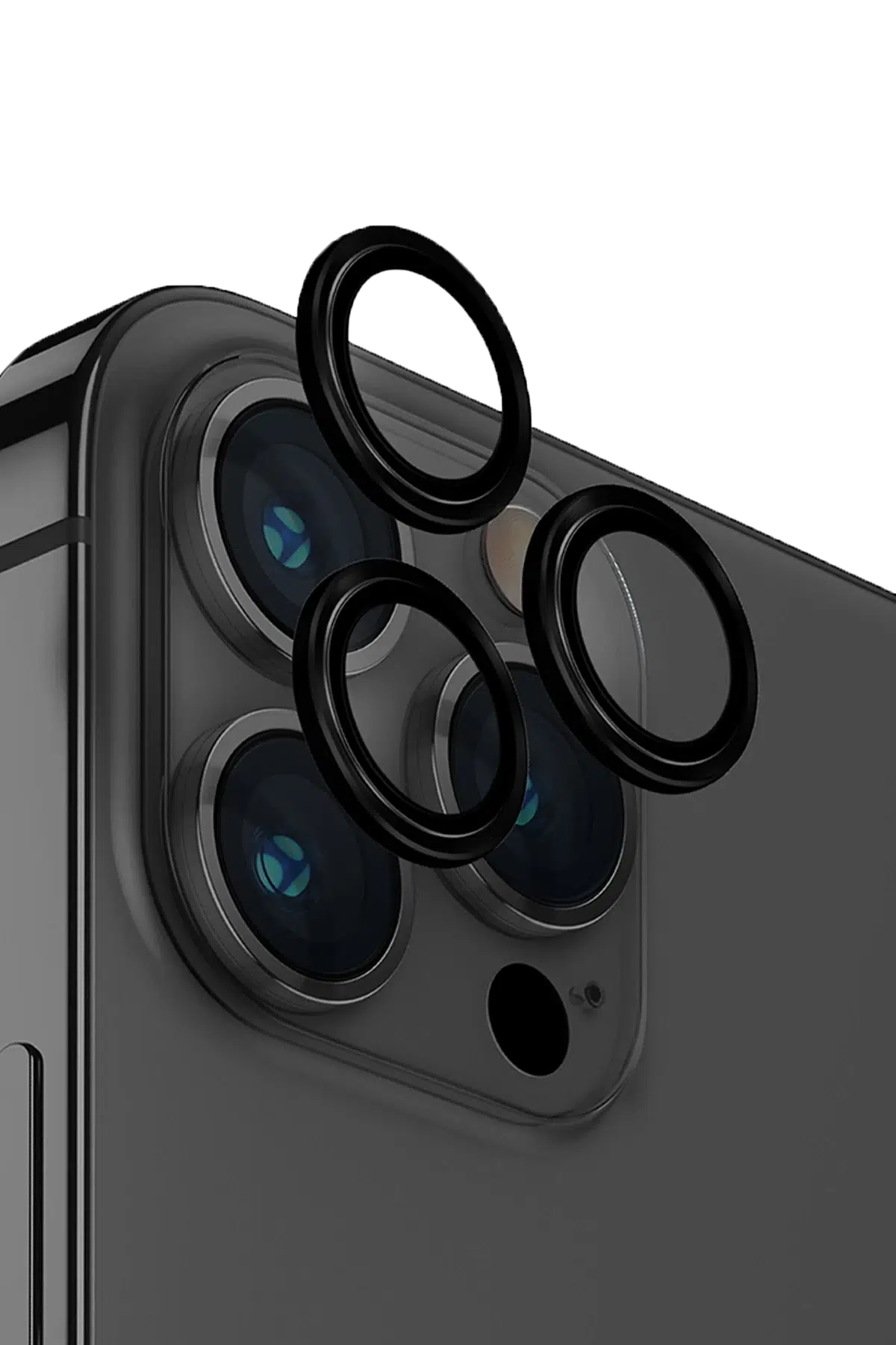 Uniq Apple iPhone 15 Pro Optix Alüminyum Kamera Lens Koruyucu - Siyah