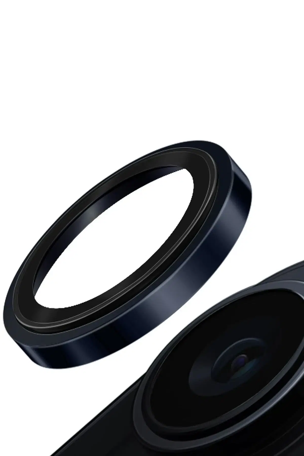 Uniq Apple iPhone 15 Pro Optix Çelik Çerçeveli Sapphire Kamera Lens Koruyucu - Lacivert