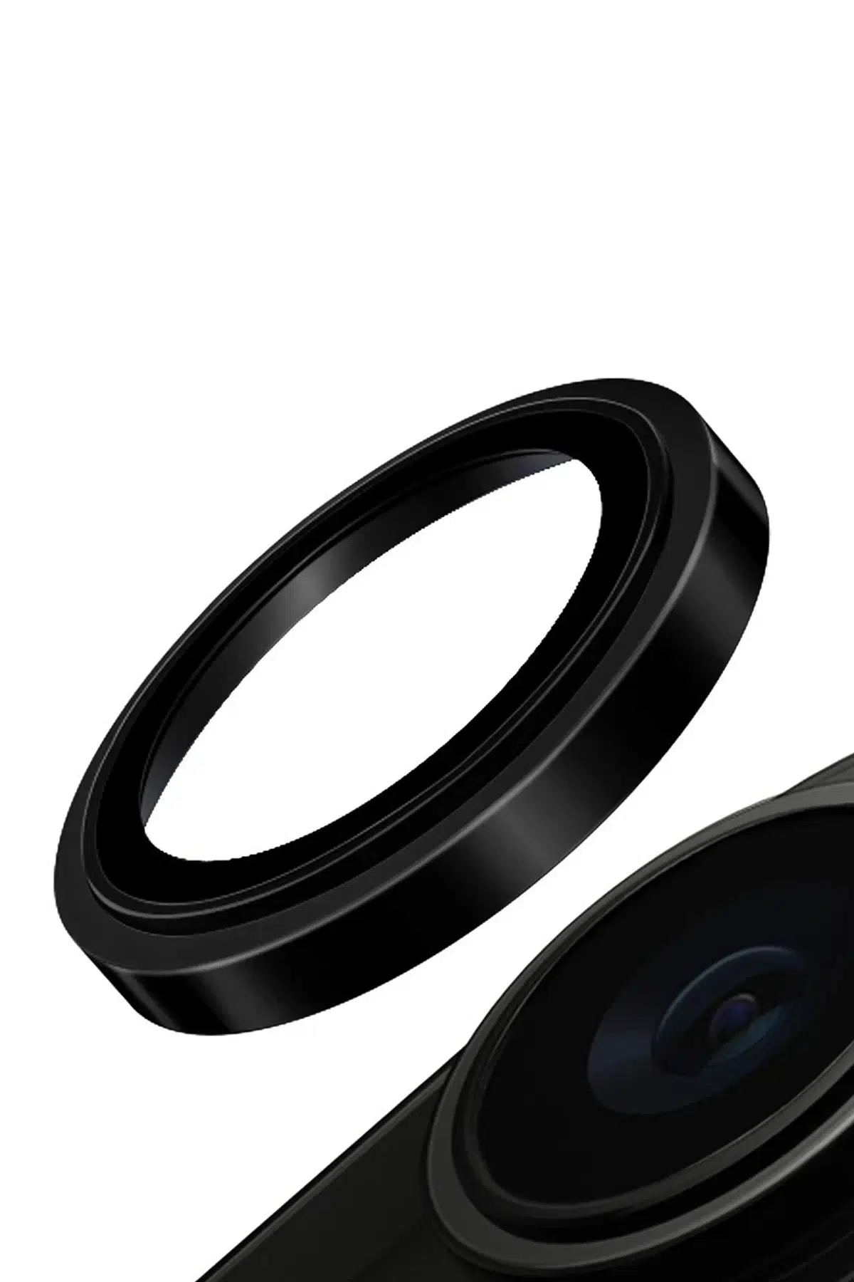 Uniq Apple iPhone 15 Pro Optix Çelik Çerçeveli Sapphire Kamera Lens Koruyucu - Siyah
