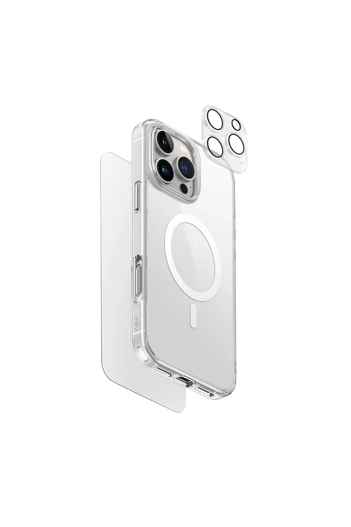 Uniq Apple iPhone 16 Pro Clearvue Magsafe 3in1 Set Kapak - Şeffaf