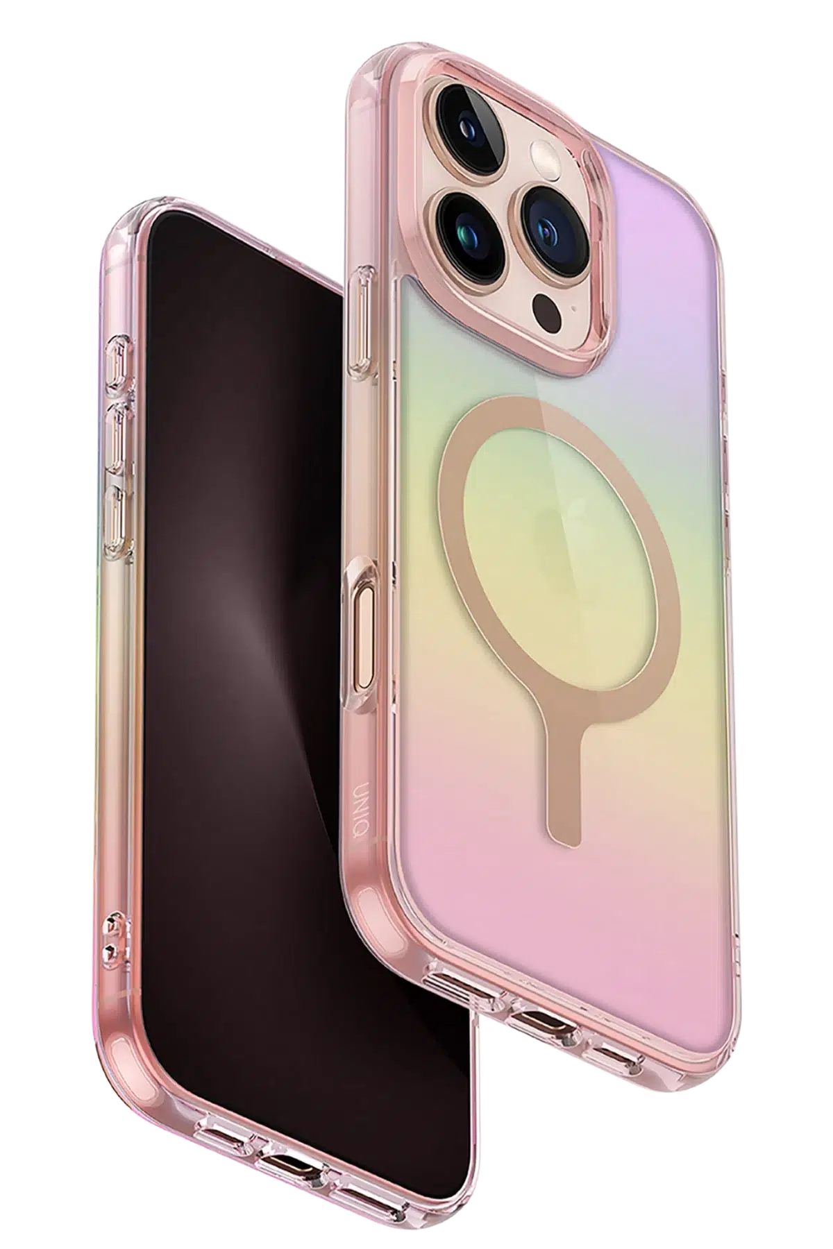 Uniq Apple iPhone 16 Pro Max Iridescia Magsafe Kapak - Pembe Rainbow