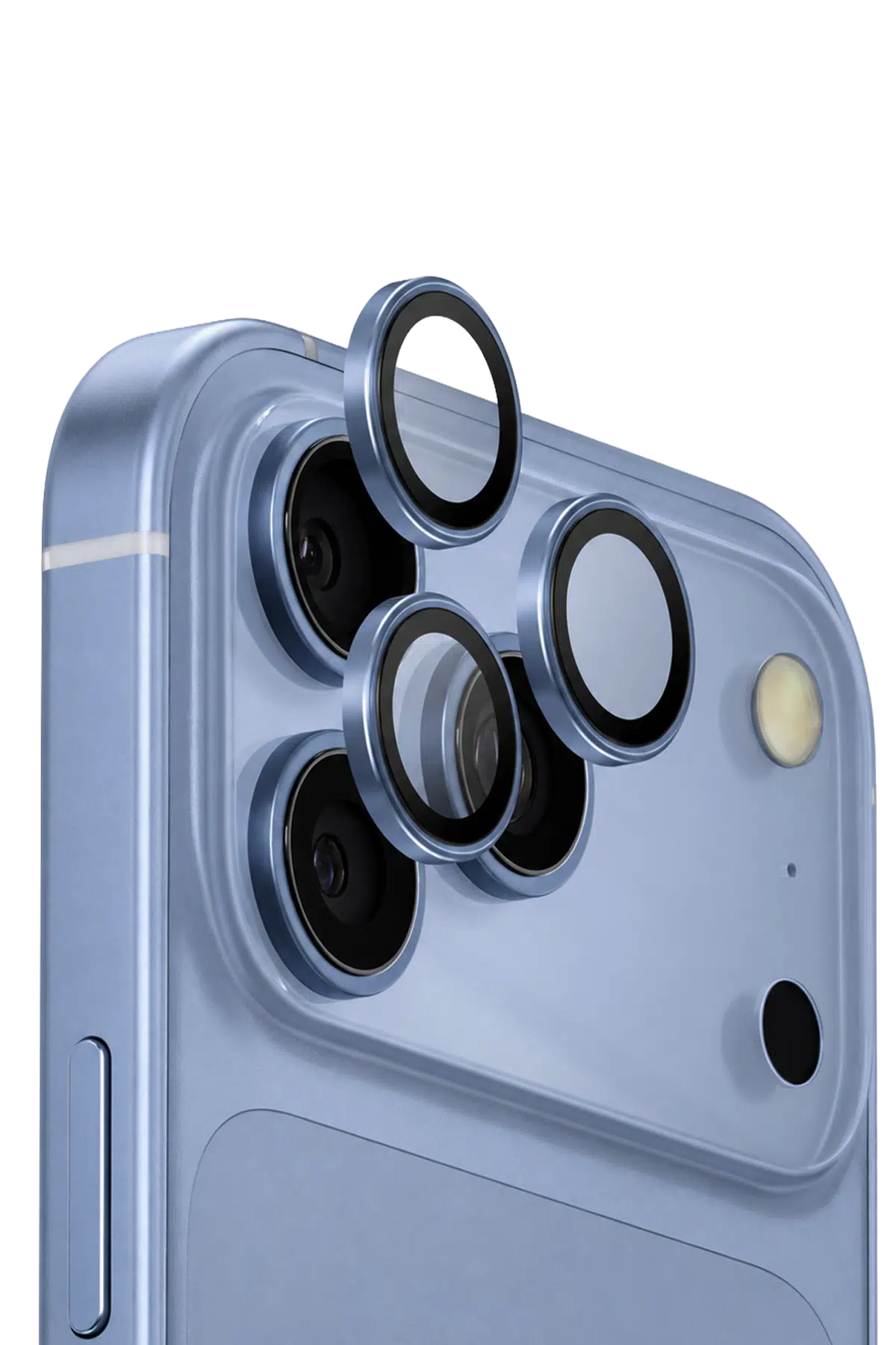 Uniq Apple iPhone 18 Pro Max Optix Aluguard Kamera Lens Koruyucu - Açık Mavi