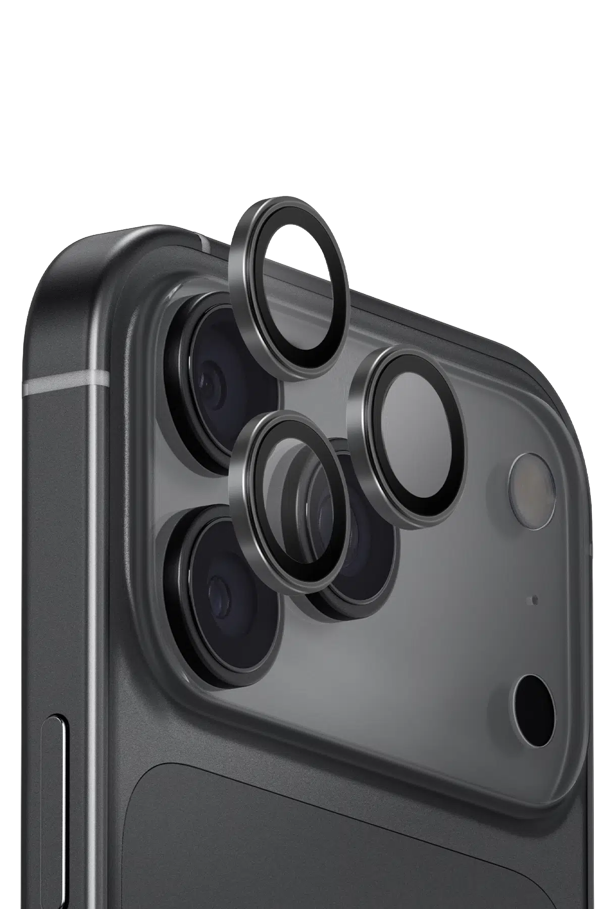 Uniq Apple iPhone 18 Pro Max Optix Aluguard Kamera Lens Koruyucu - Siyah