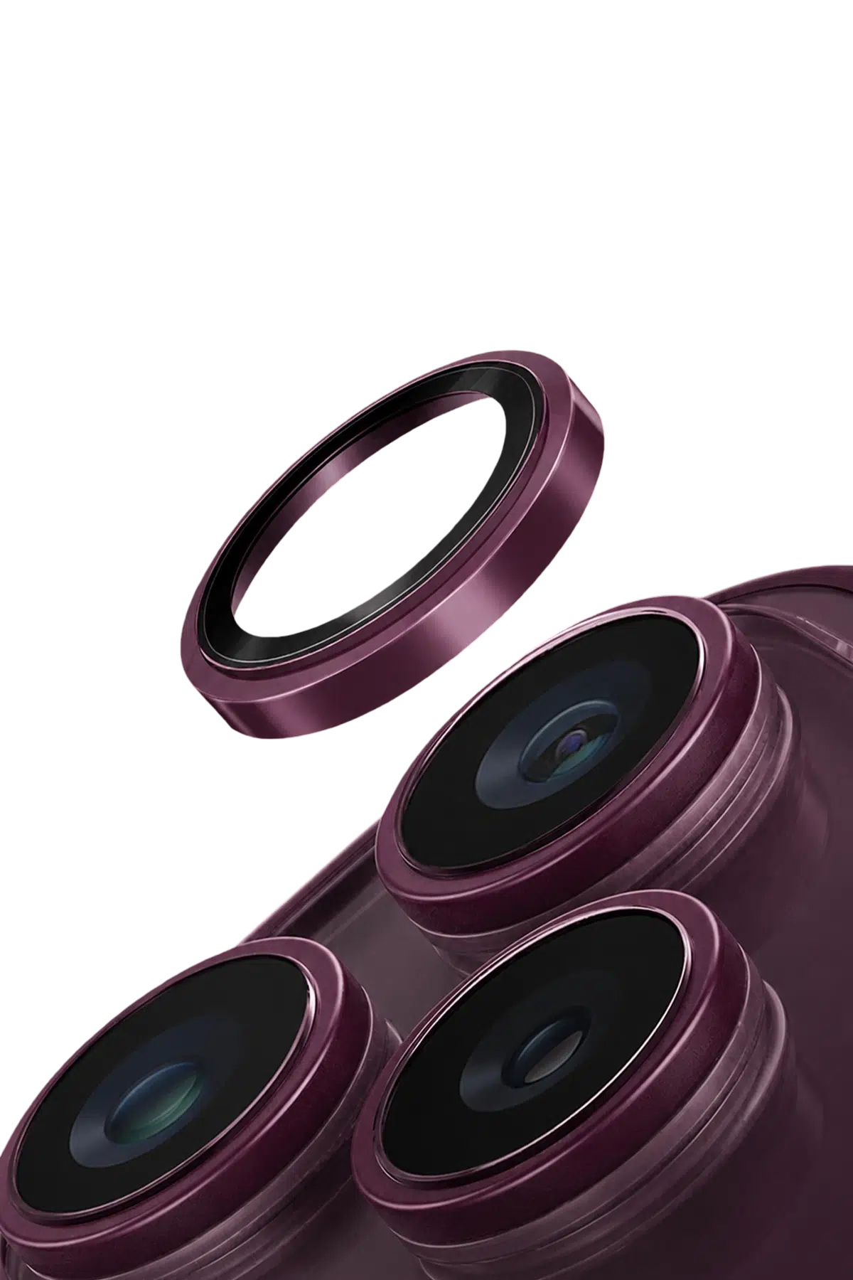 Uniq Apple iPhone 18 Pro Max Optix Prime Kamera Lens Koruyucu - Bordo