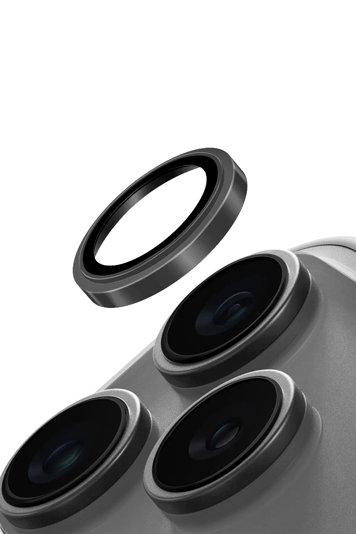 Uniq Apple iPhone 18 Pro Max Optix Prime Kamera Lens Koruyucu - Koyu Gri