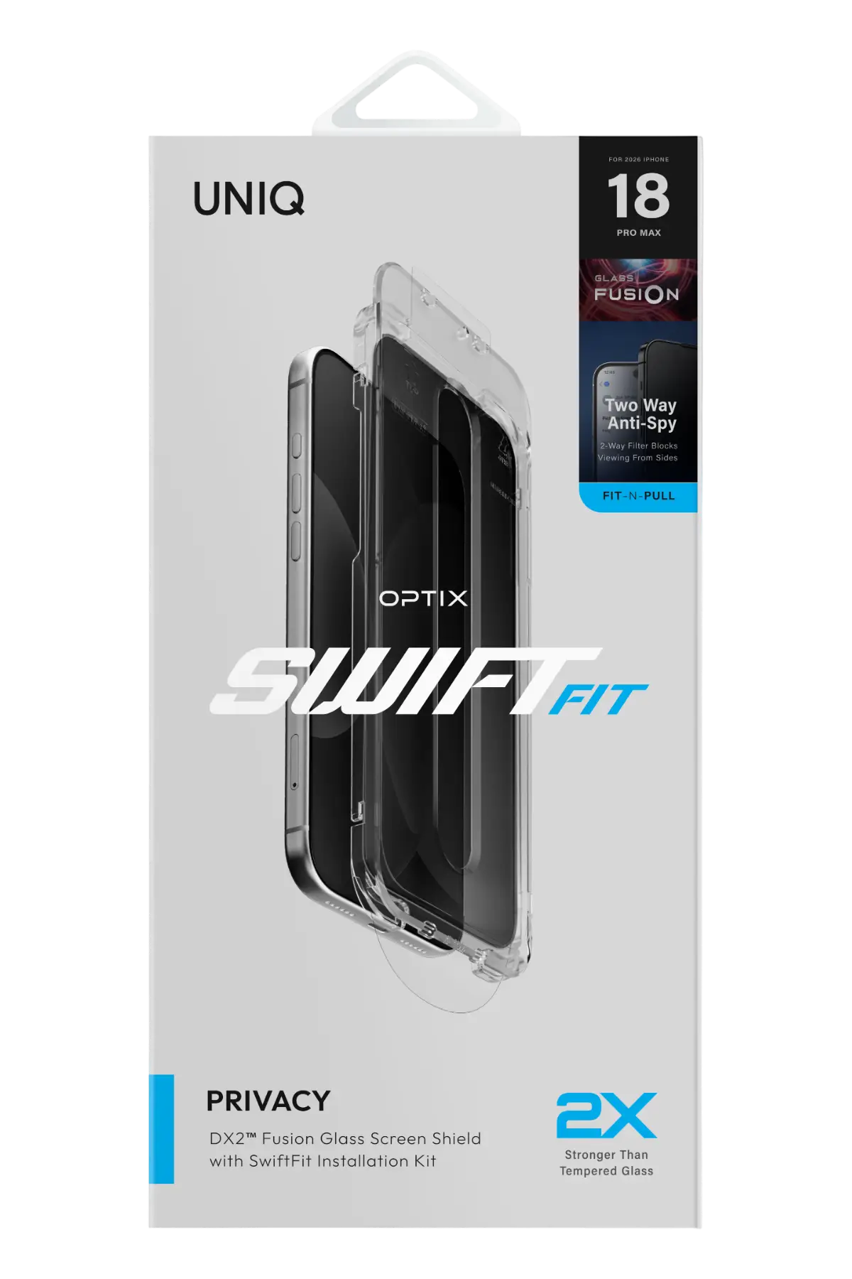 Uniq Apple iPhone 18 Pro Max Optix Swiftfit Hayalet Cam Ekran Koruyucu