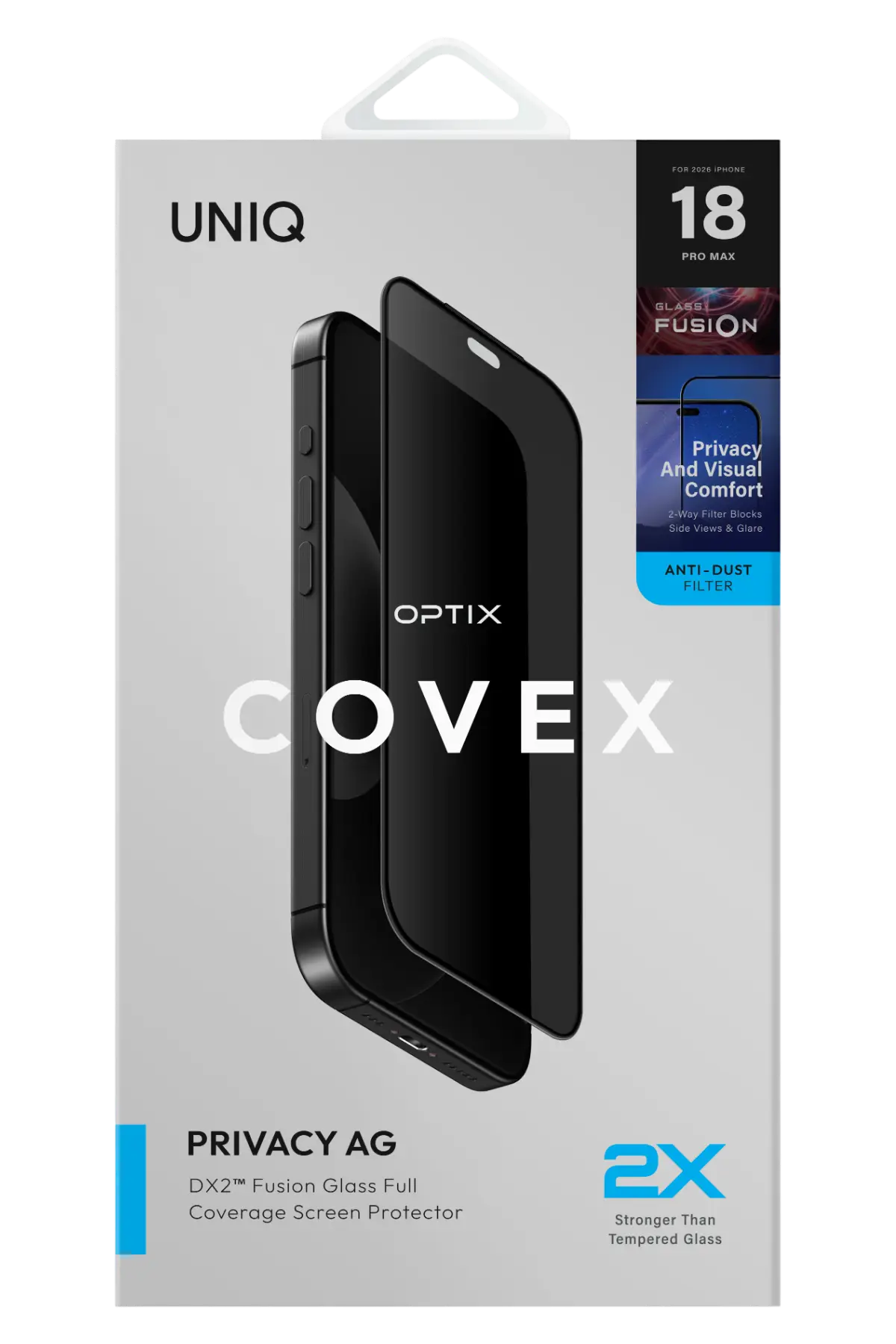 Uniq Apple iPhone 18 Pro Optix Covex Vivid AG Cam Hayalet Ekran Koruyucu - Şeffaf