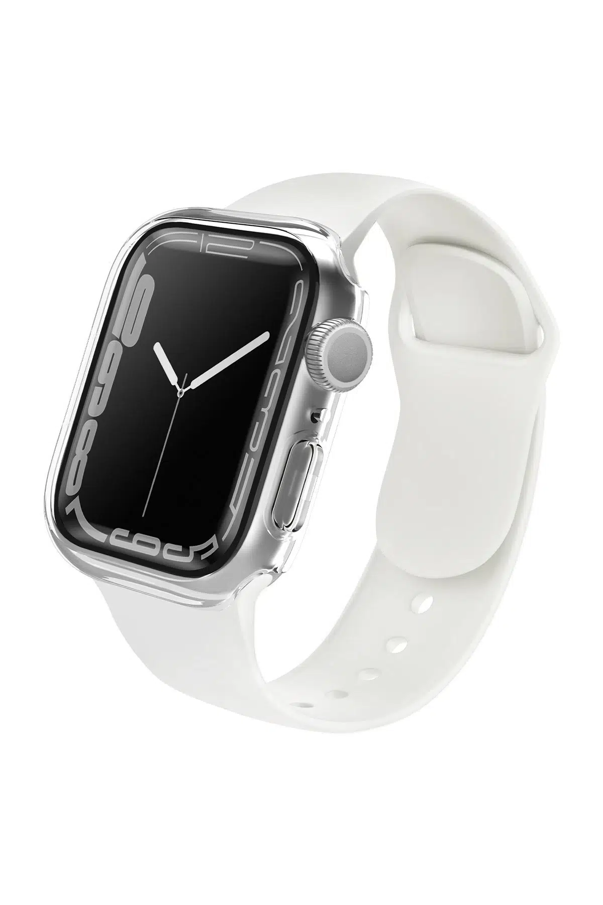 Uniq Apple Watch 41mm Legion Camlı Silikon Kasa Koruyucu - Beyaz