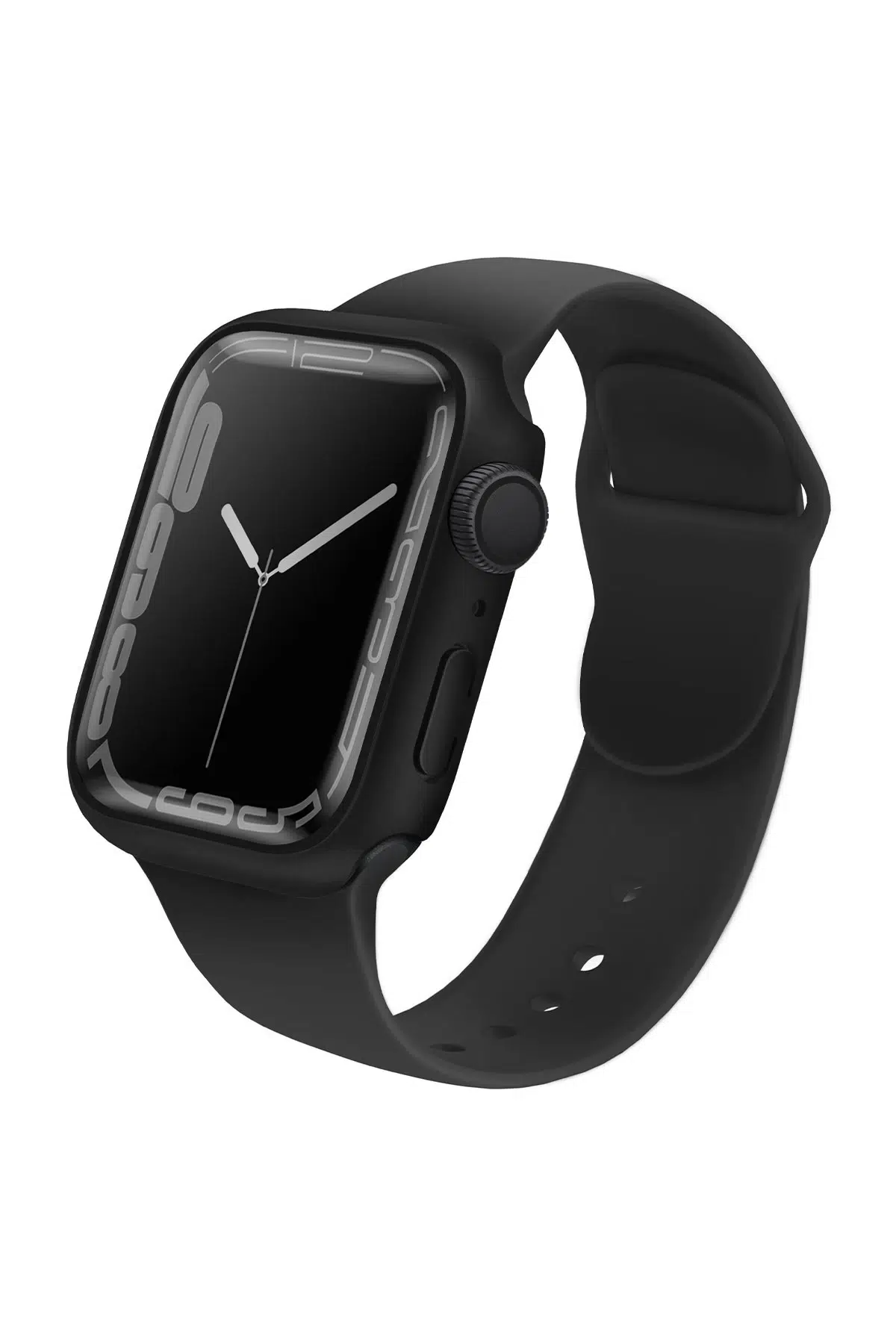 Uniq Apple Watch 41mm Legion Camlı Silikon Kasa Koruyucu - Siyah