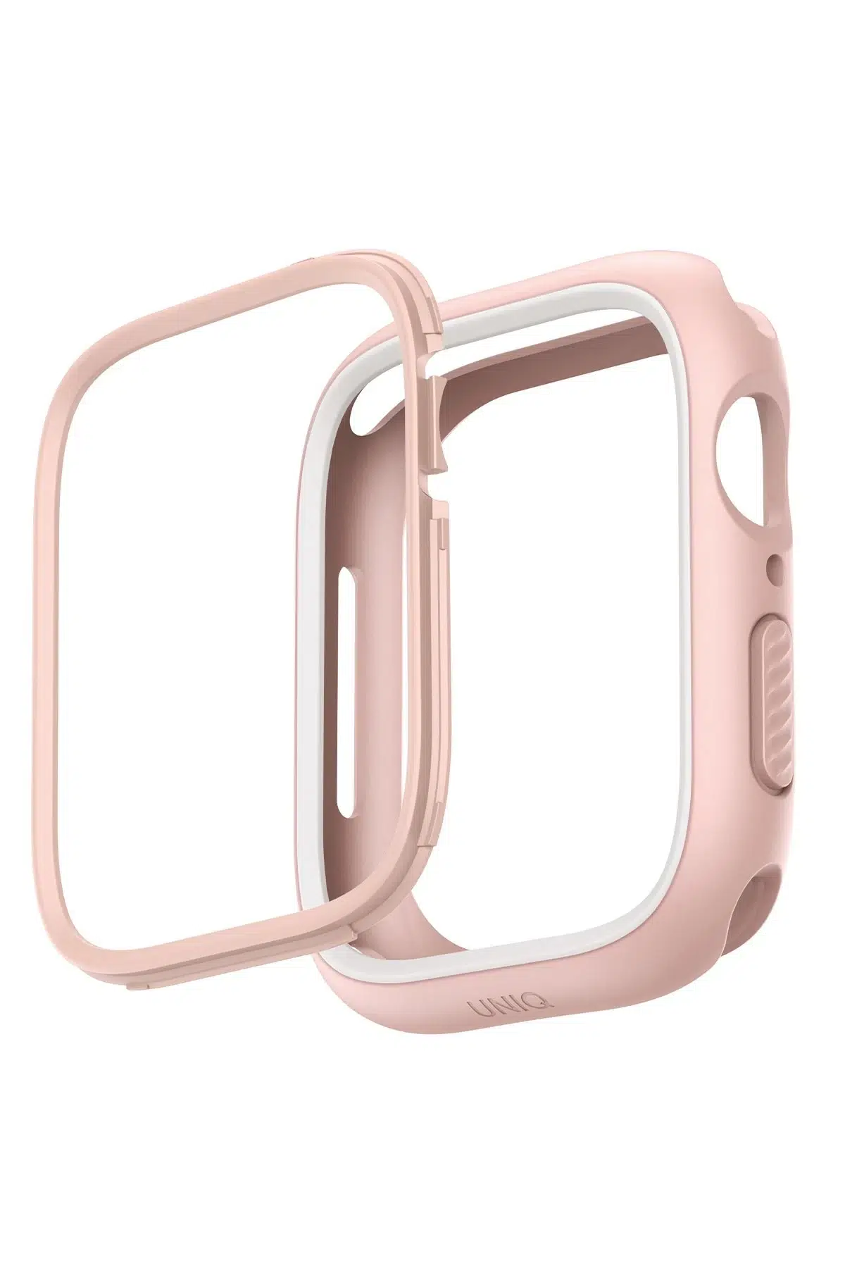 Uniq Apple Watch 41mm Moduo Camlı Kasa Ekran Koruyucu - Pembe-Beyaz