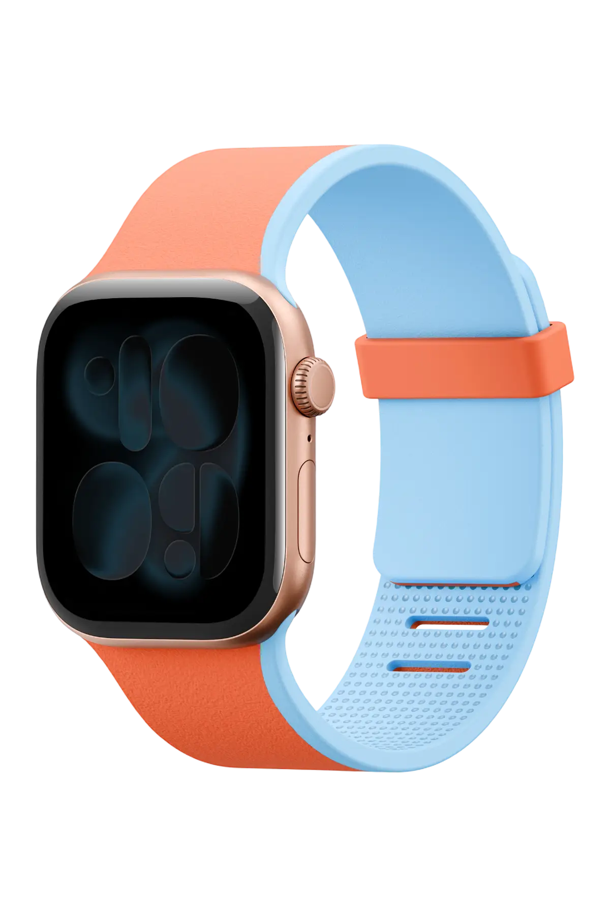 Uniq Apple Watch 41mm Revix IV Reversible Manyetik Kordon - Turuncu-Açık Mavi