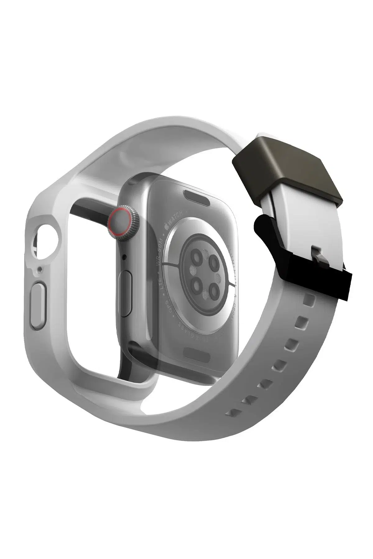 Uniq Apple Watch 45mm Monos 2 in 1 Silikon Kordon - Gri