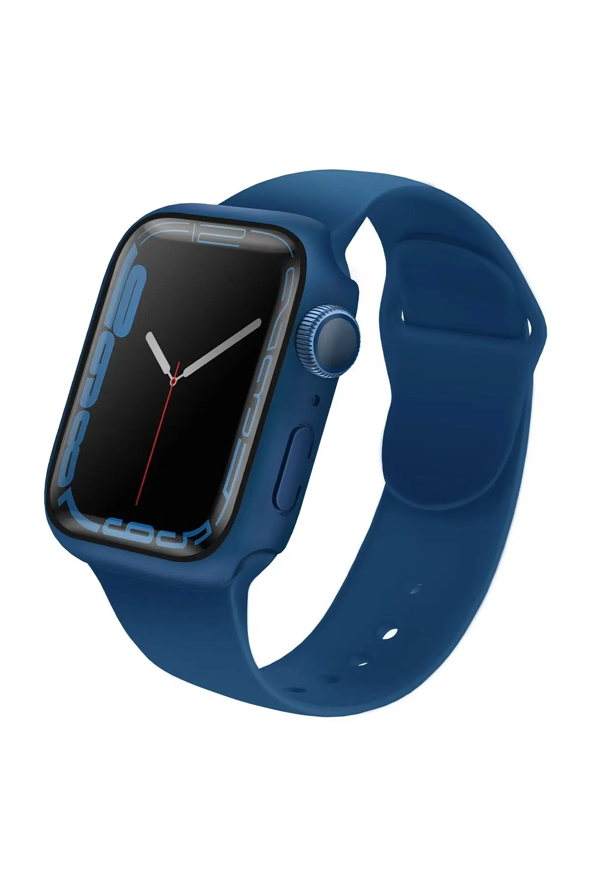 Uniq Apple Watch Ultra 49mm Legion Camlı Silikon Kasa Koruyucu - Mavi