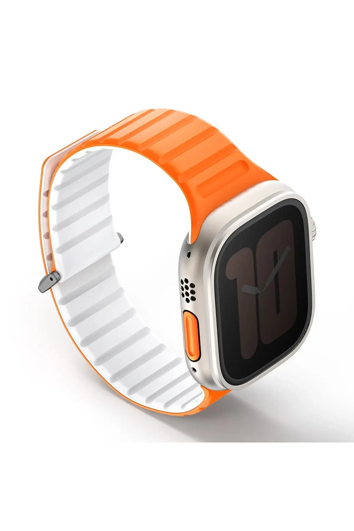 Uniq Apple Watch Ultra 49mm Revix Evo Reversible Manyetik Kordon - Turuncu-Beyaz
