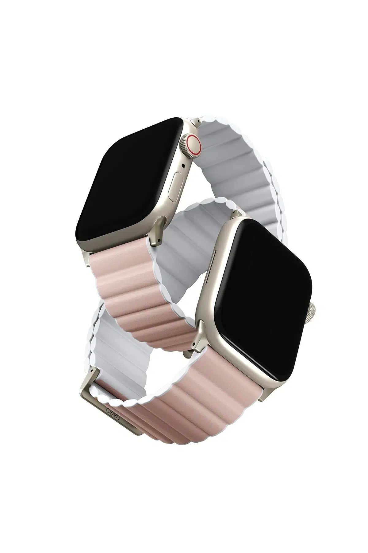 Uniq Apple Watch Ultra 49mm Revix Premium Reversible Manyetik Kordon - Pembe-Beyaz