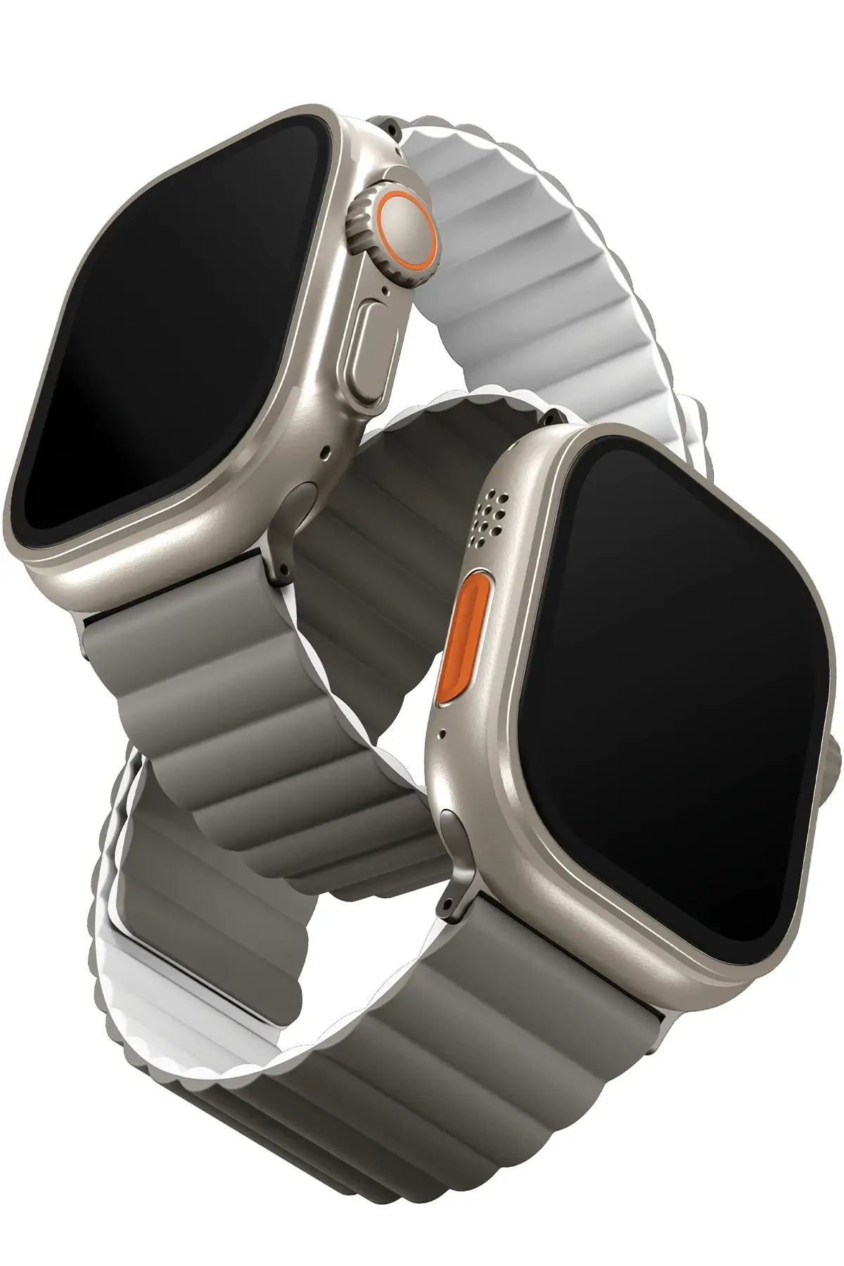 Uniq Apple Watch Ultra 49mm Revix Reversible Manyetik Kordon - Gri-Beyaz