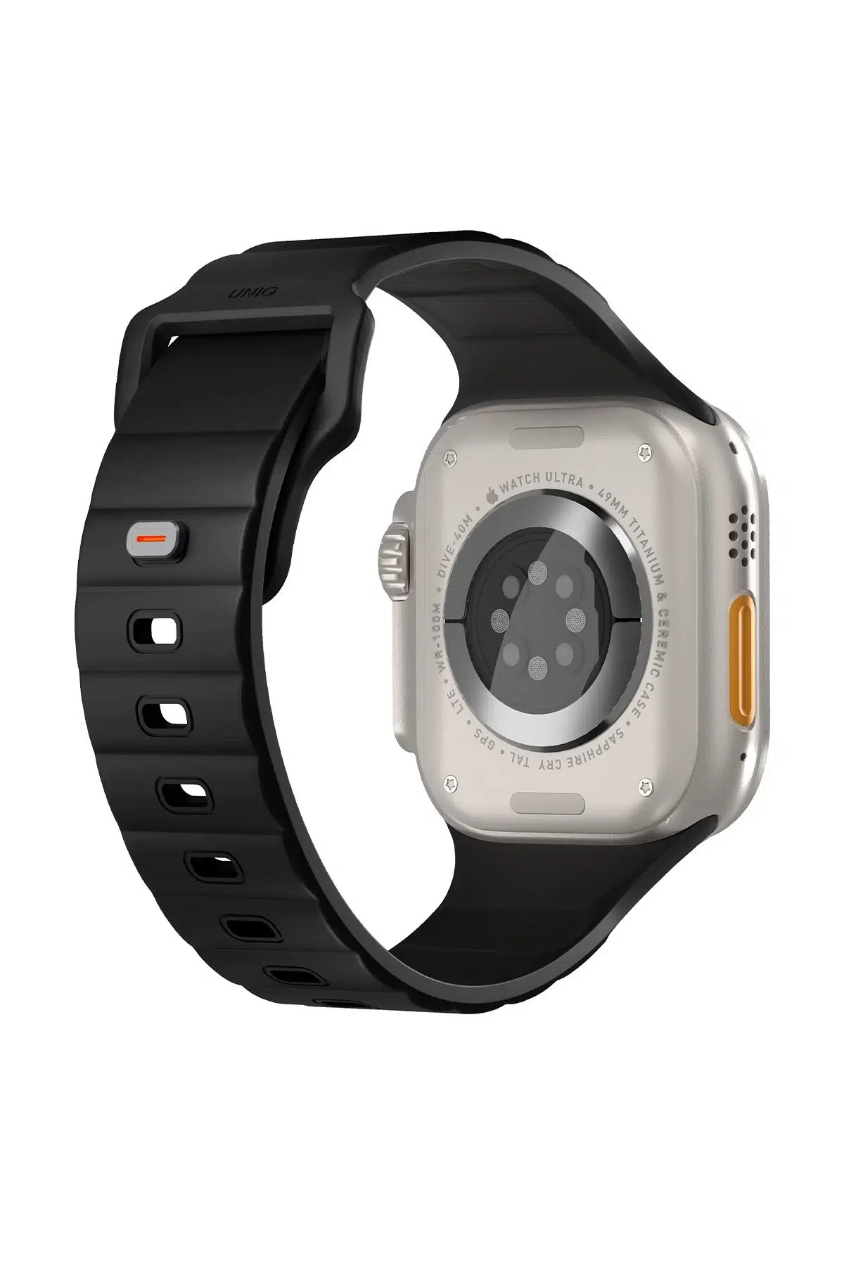 Uniq Apple Watch Ultra 49mm Stride FKM Silikon Kordon - Siyah