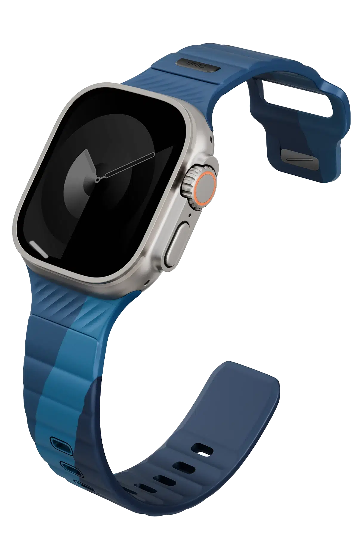 Uniq Apple Watch Ultra 49mm Stride Rubber FKM Designer Edition Silikon Kordon - Lacivert-Mavi