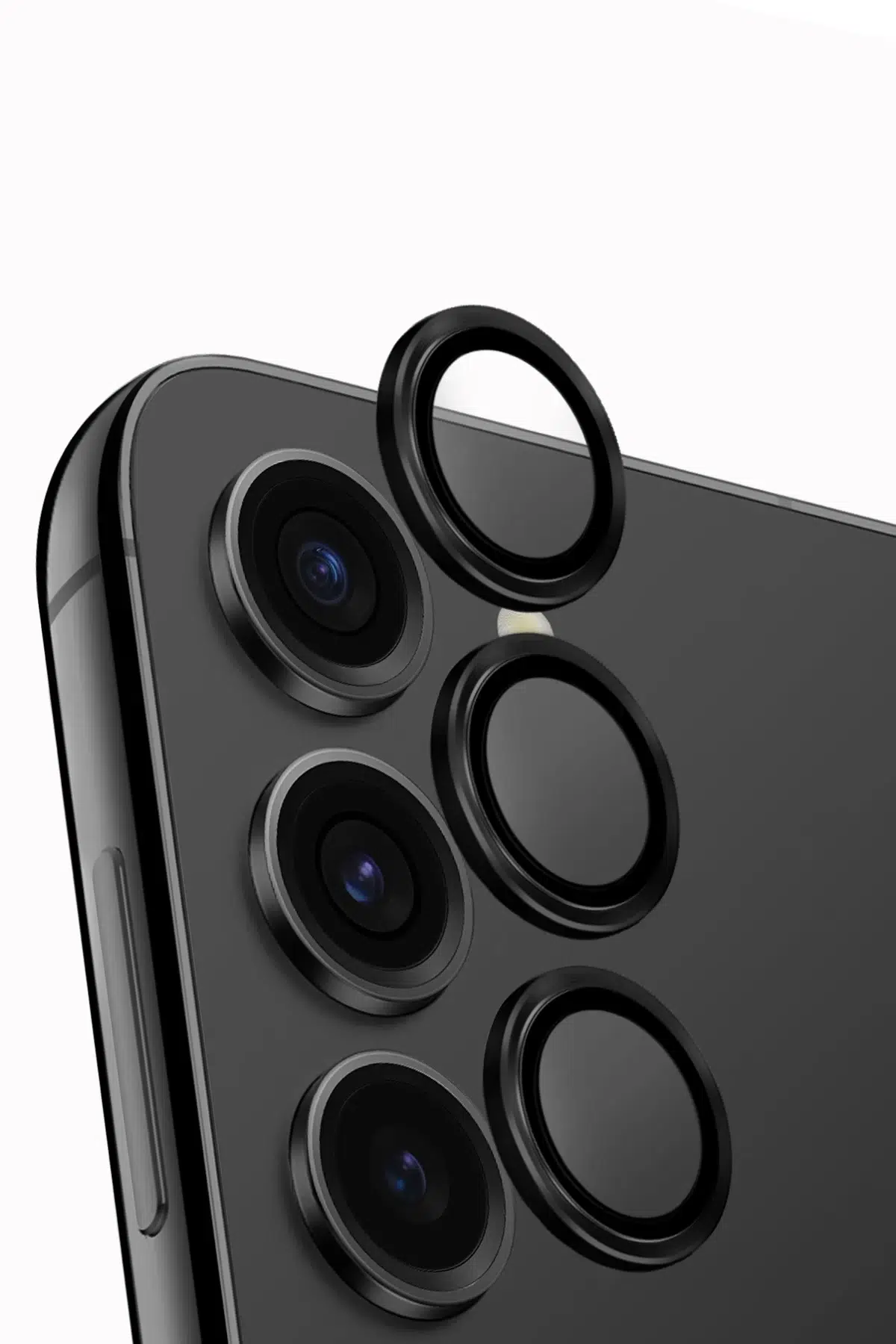 Uniq Samsung Galaxy S24 Optix Alüminyum Kamera Lens Koruyucu - Siyah