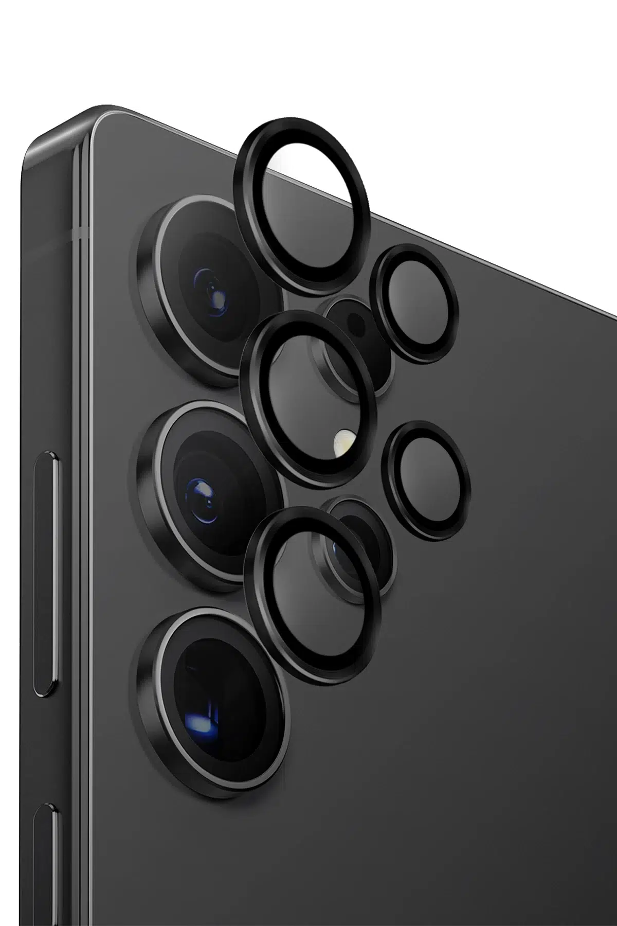 Uniq Samsung Galaxy S25 Ultra Optix Alüminyum Kamera Lens Koruyucu - Siyah