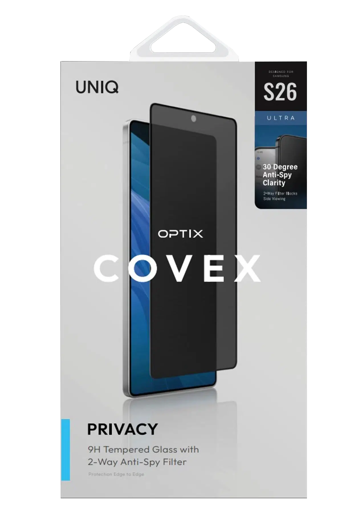 Uniq Samsung Galaxy S26 Ultra Optix Covex Hayalet Cam Ekran Koruyucu - Siyah