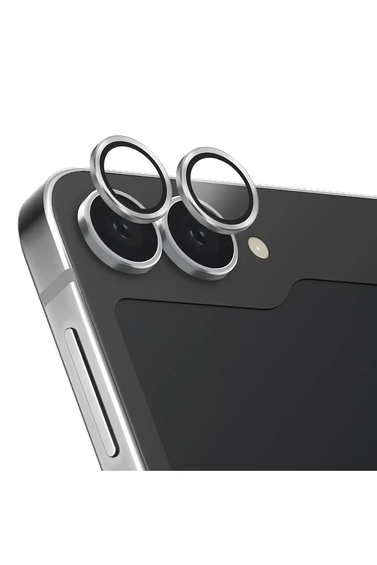 Uniq Samsung Galaxy Z Flip 6 Optix Alüminyum Kamera Lens Koruyucu - Gümüş