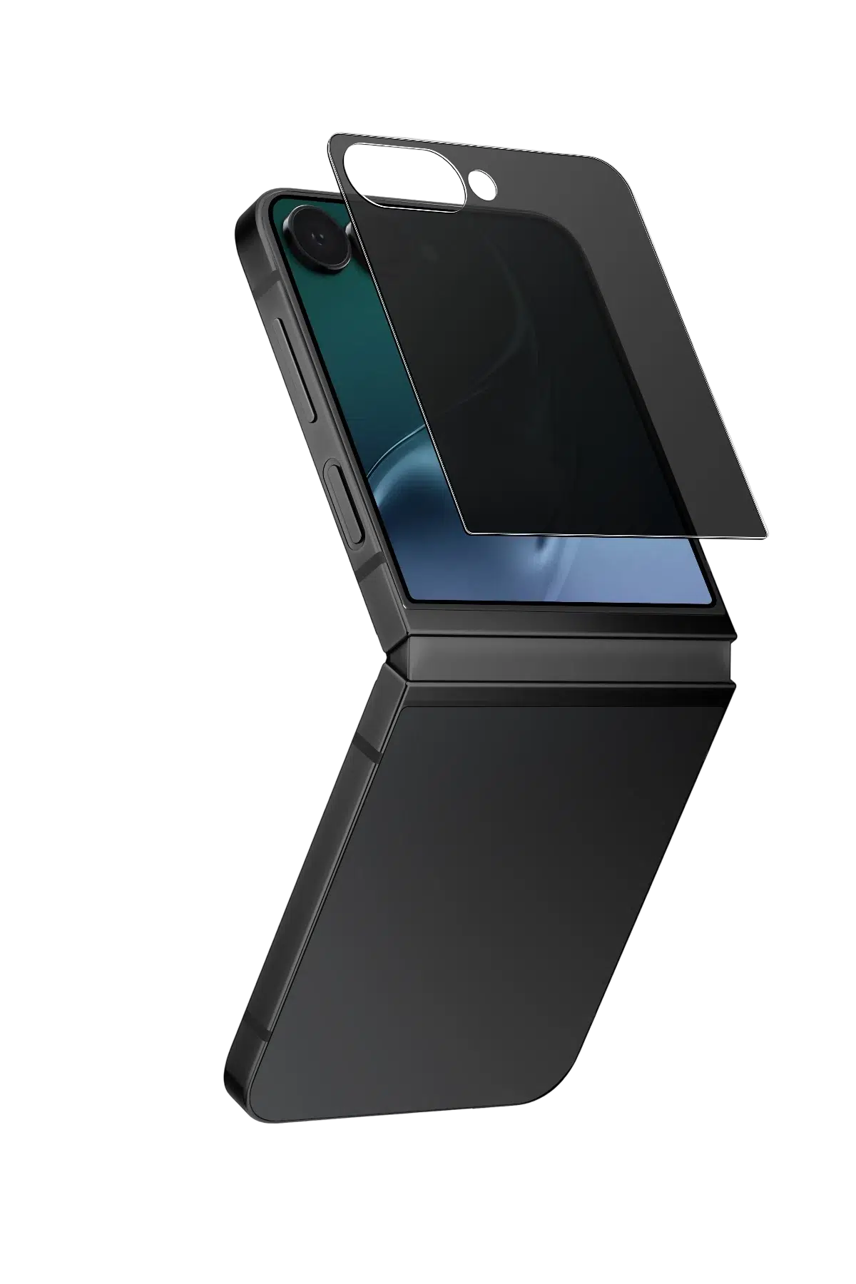 Uniq Samsung Galaxy Z Flip 7 Optix Hayalet Cam Ekran Koruyucu - Siyah
