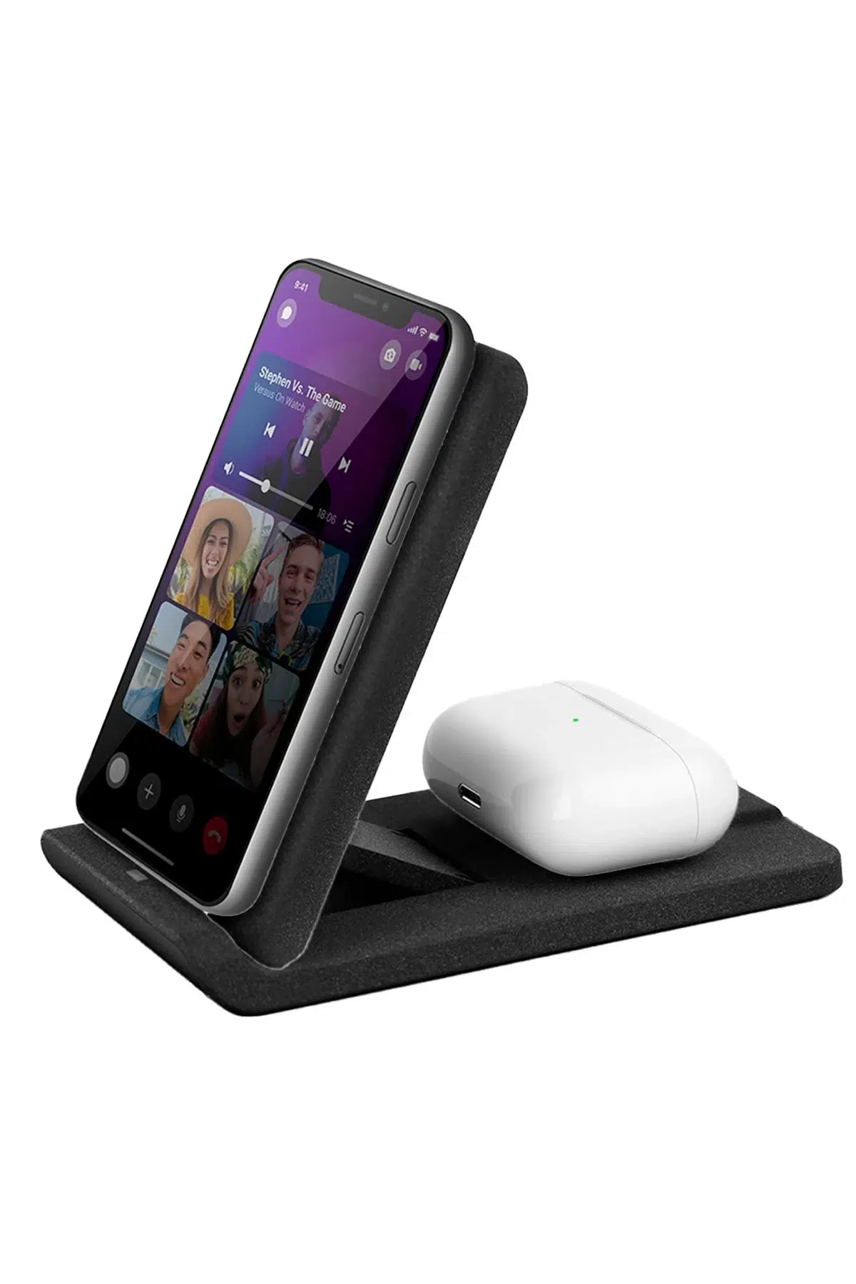 Uniq Vertex Duo 2in1 Magsafe 15W Hızlı Kablosuz Şarj - Siyah