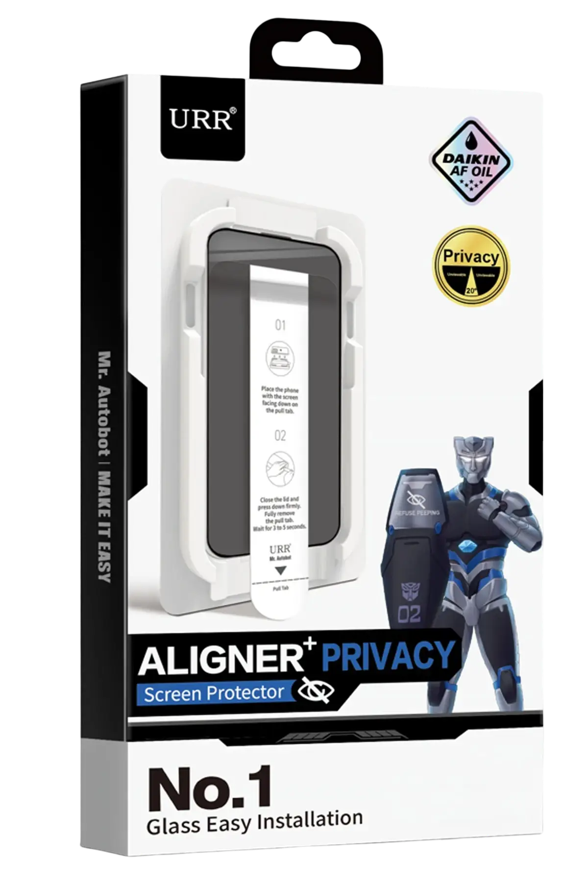 URR iPhone 18 Pro Aligner+ Hayalet Cam Ekran Koruyucu - Siyah