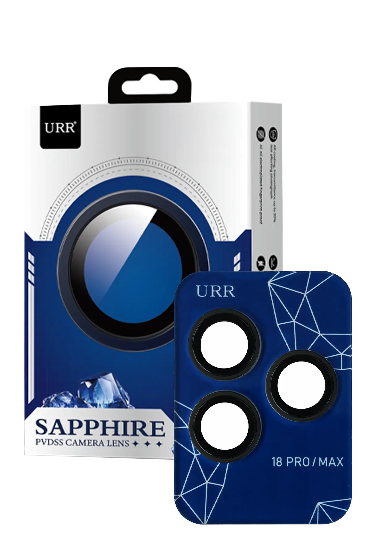 URR Apple iPhone 18 Pro Max Sapphire PVDSS Kamera Lens Koruyucu - Siyah