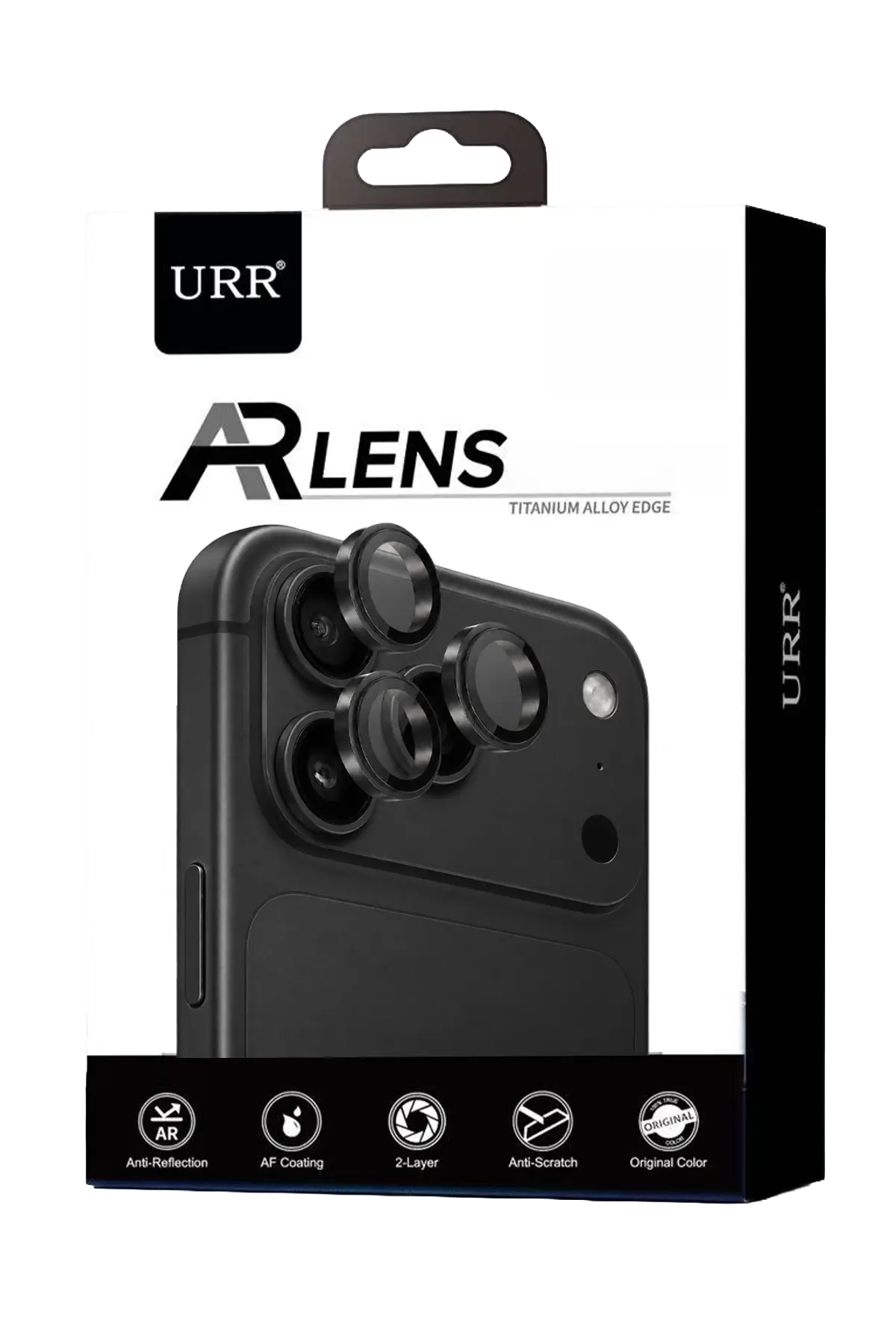 URR Apple iPhone 18 Pro Max Titanium Alloy AR Kamera Lens Koruyucu - Siyah