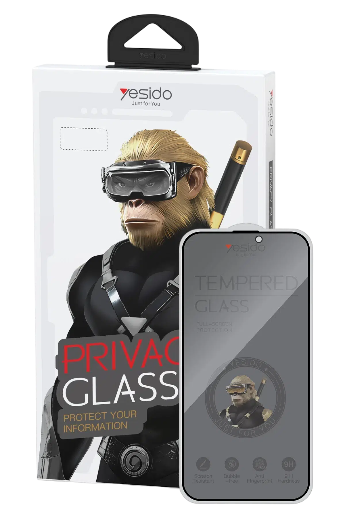 Yesido Apple iPhone 16 Pro TG27 Hayalet Cam Ekran Koruyucu - Siyah
