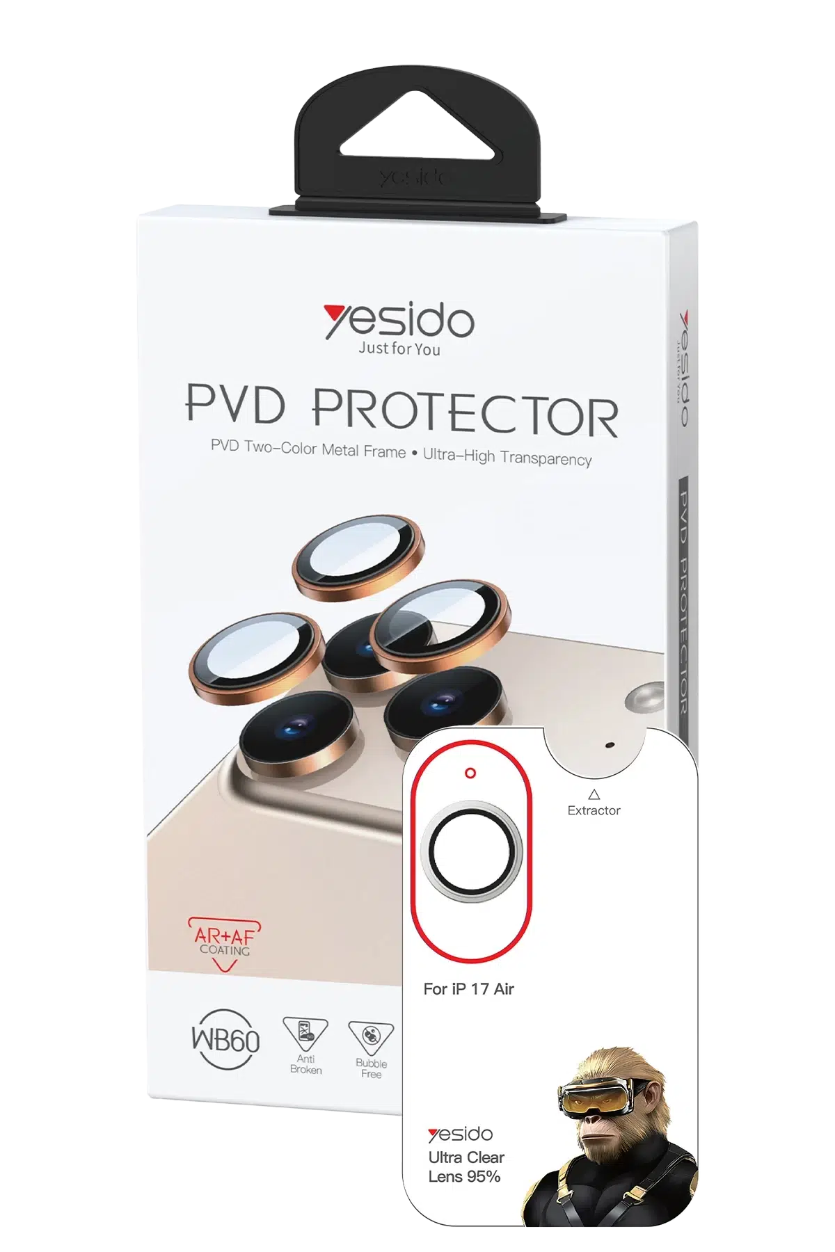 Yesido Apple iPhone 17 Air WB60 Metal Kamera Lens - Gümüş