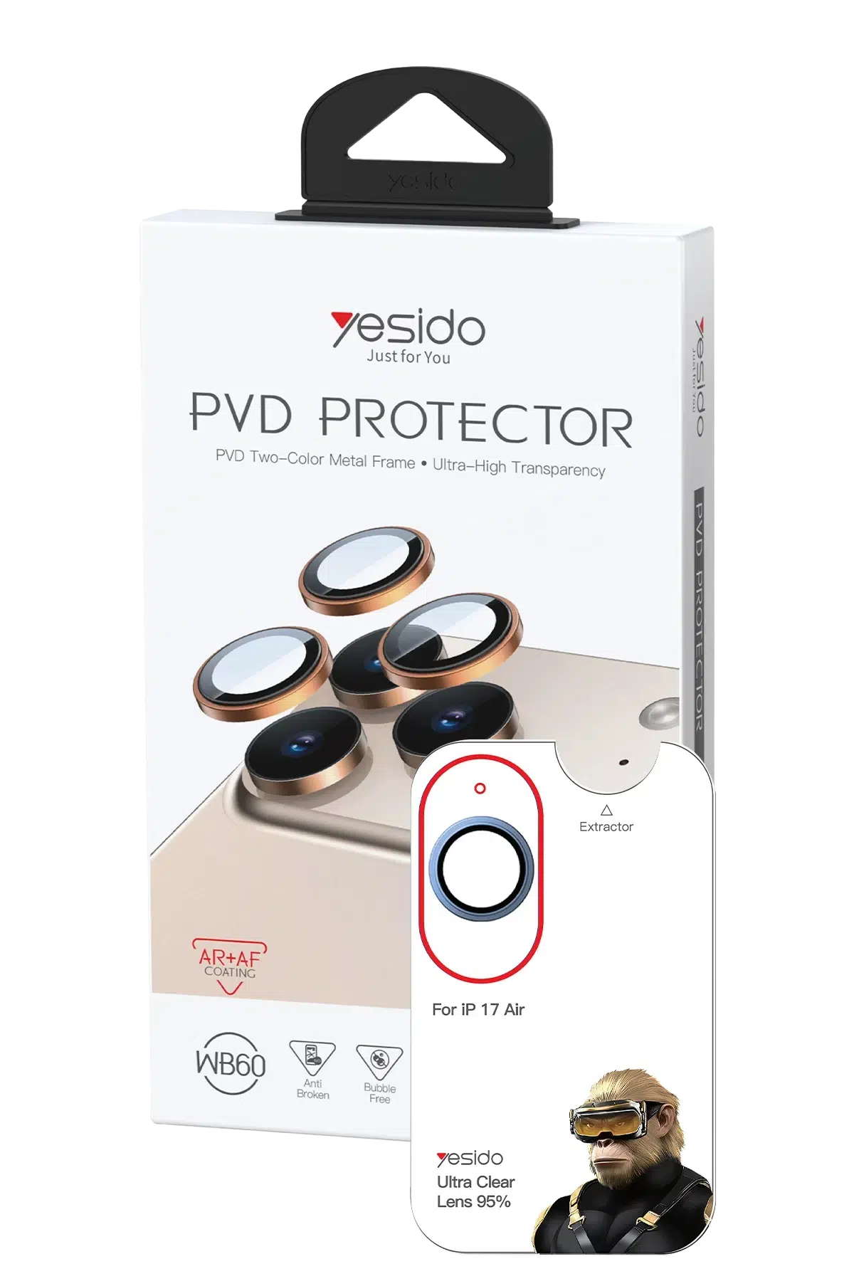 Yesido Apple iPhone 17 Air WB60 Metal Kamera Lens - Lacivert