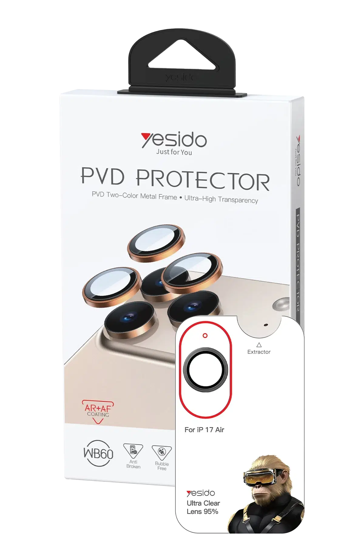 Yesido Apple iPhone 17 Air WB60 Metal Kamera Lens - Siyah