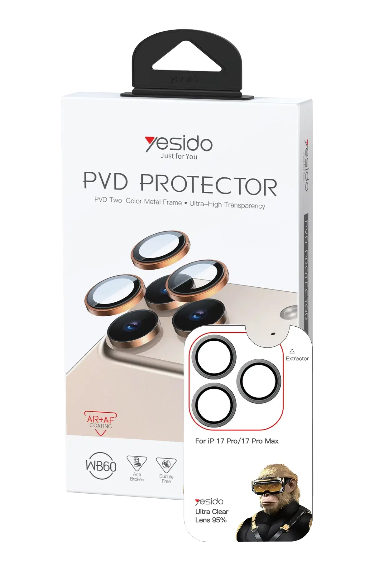 Yesido Apple iPhone 17 Pro Max WB60 Metal Kamera Lens - Gri