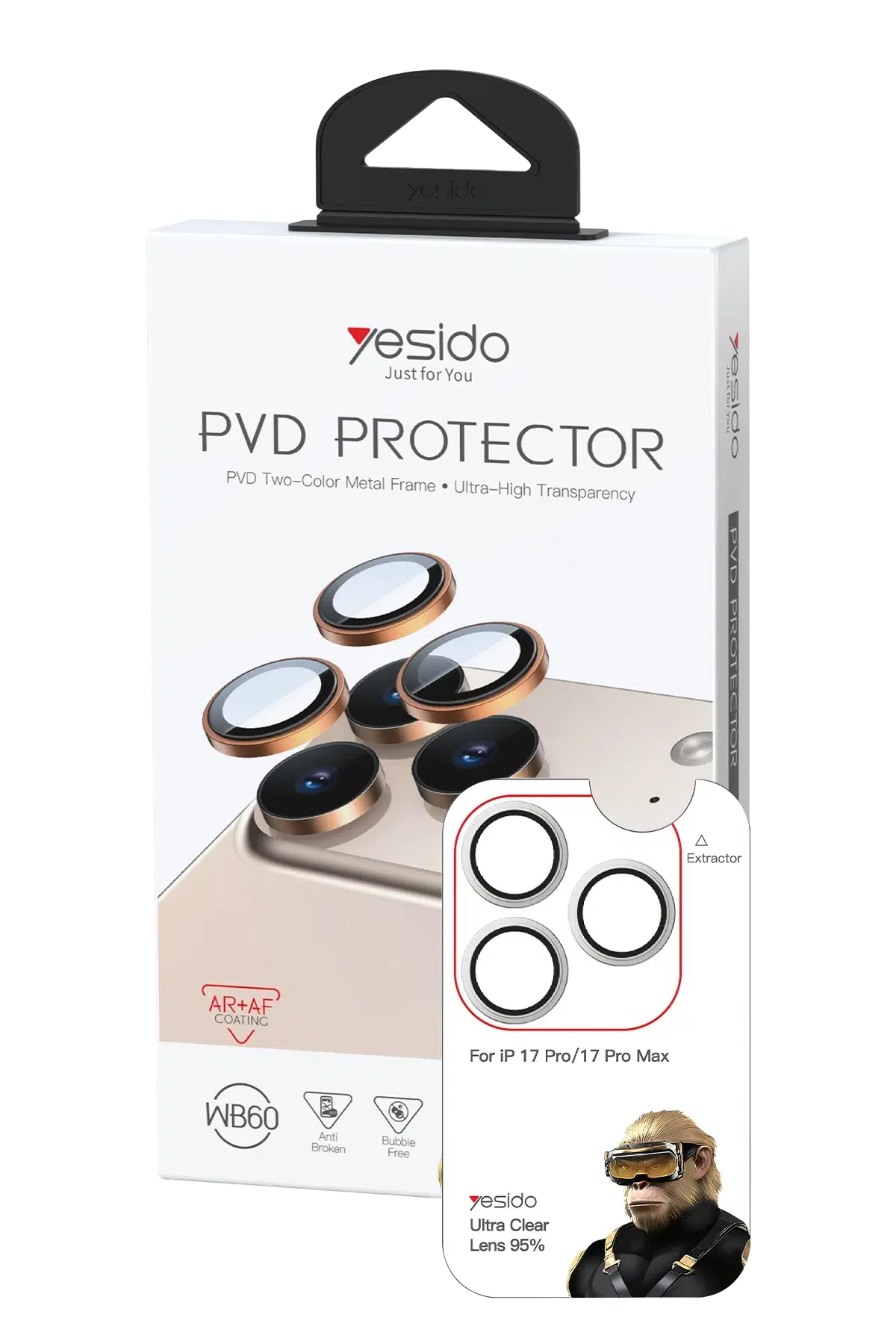 Yesido Apple iPhone 17 Pro Max WB60 Metal Kamera Lens - Gümüş