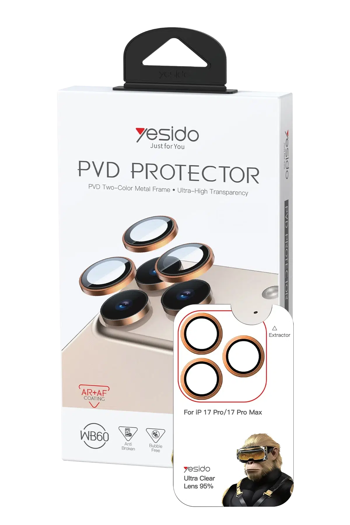 Yesido Apple iPhone 17 Pro Max WB60 Metal Kamera Lens - Turuncu