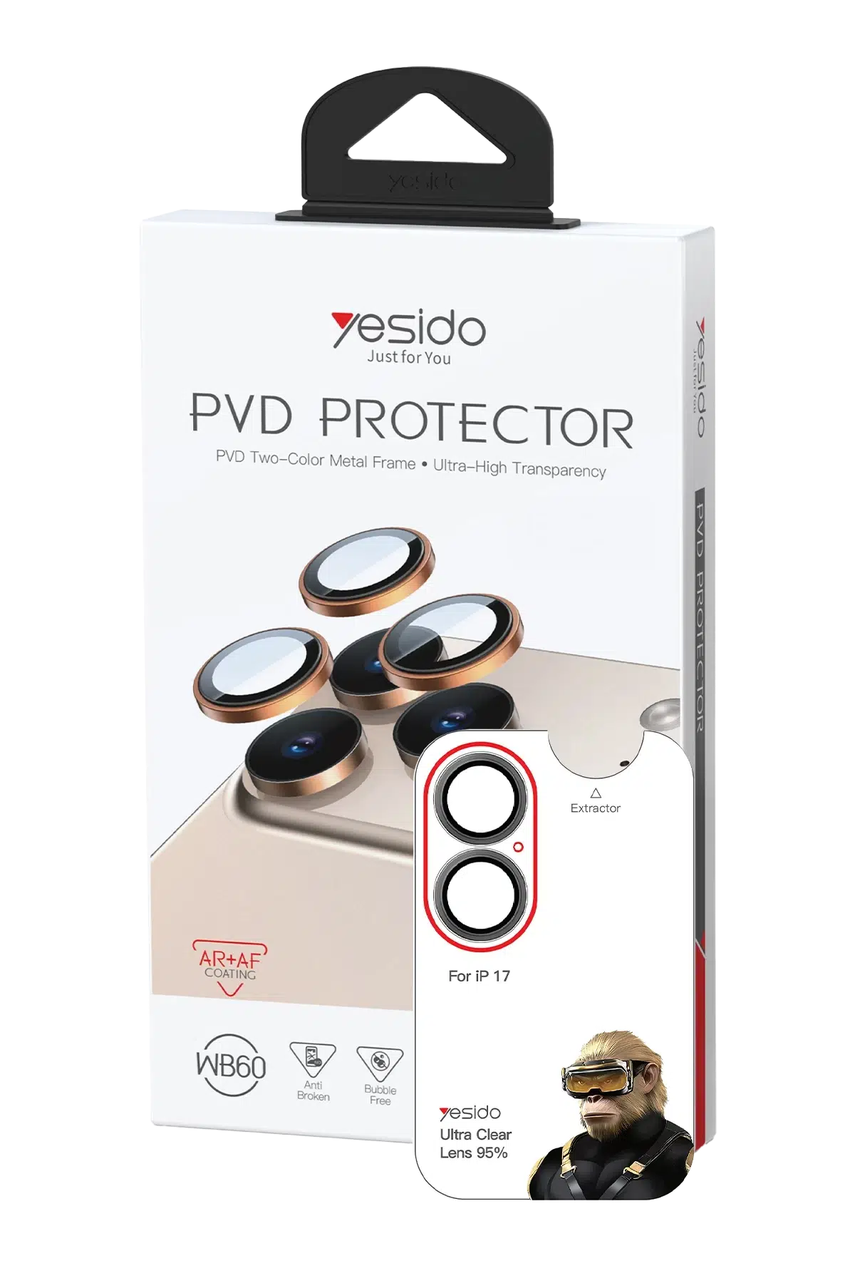 Yesido Apple iPhone 17 WB60 Metal Kamera Lens - Gri