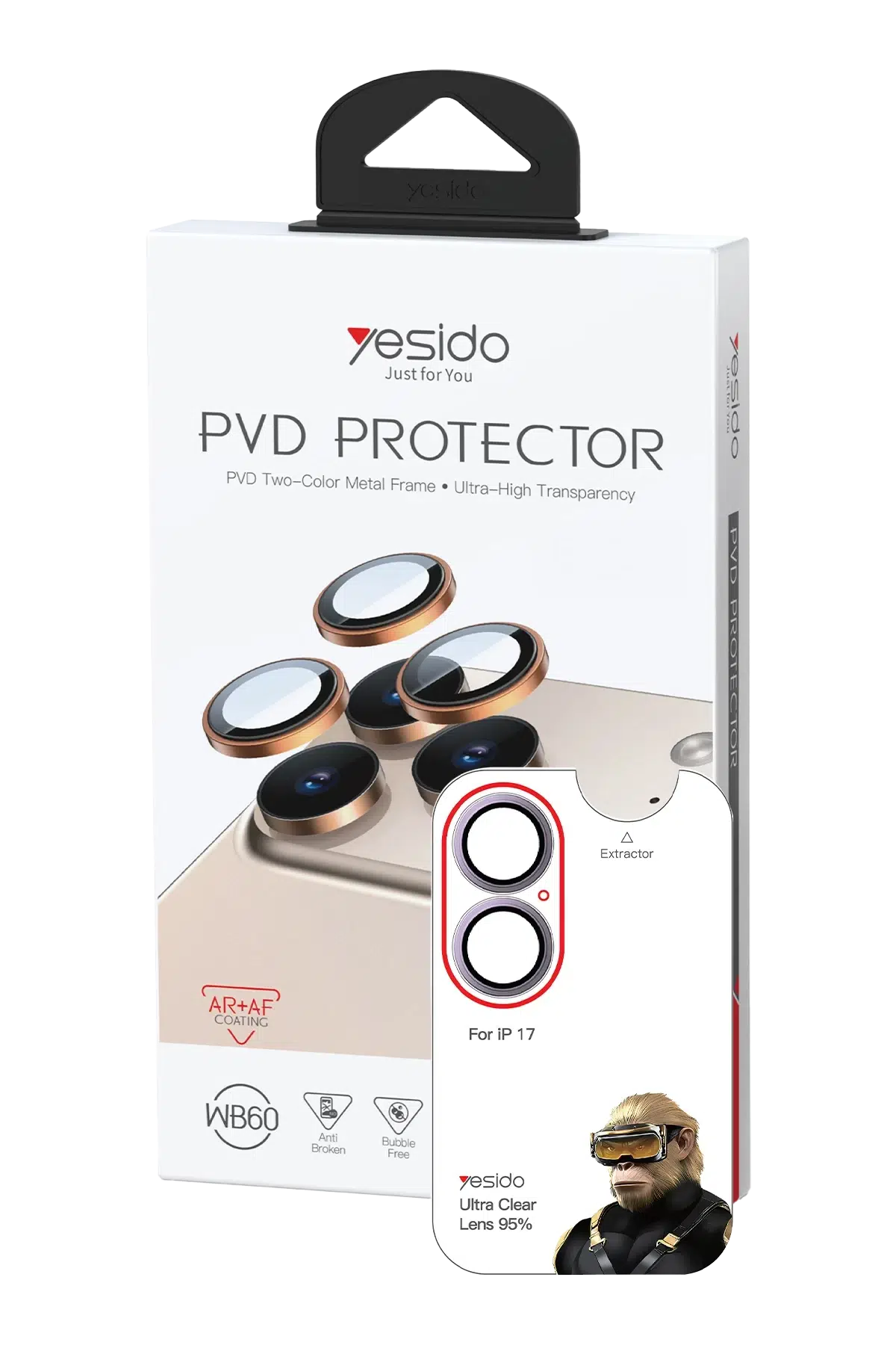 Yesido Apple iPhone 17 WB60 Metal Kamera Lens - Mor